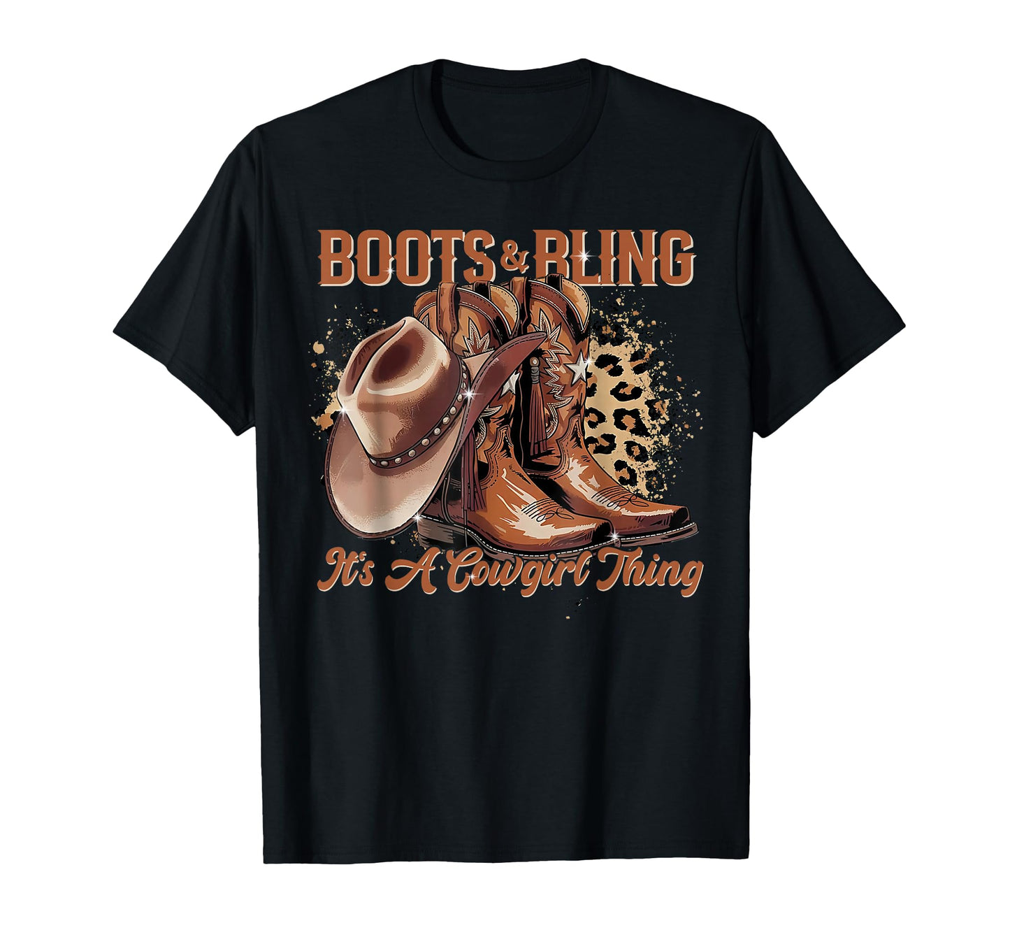 Retro Cowgirl Boots And Bling It's A Cowgirl Thing Western T-Shirt