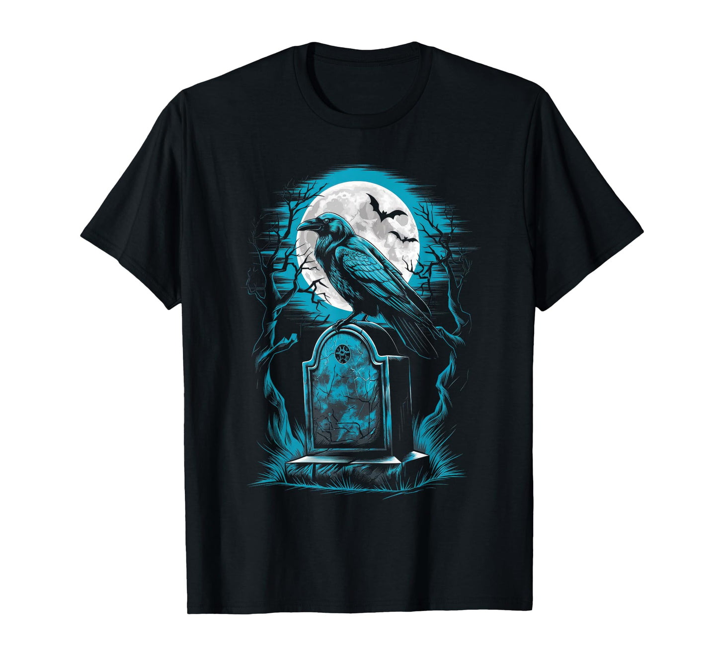 Raven Bird Gothic Spooky graveyard T-Shirt