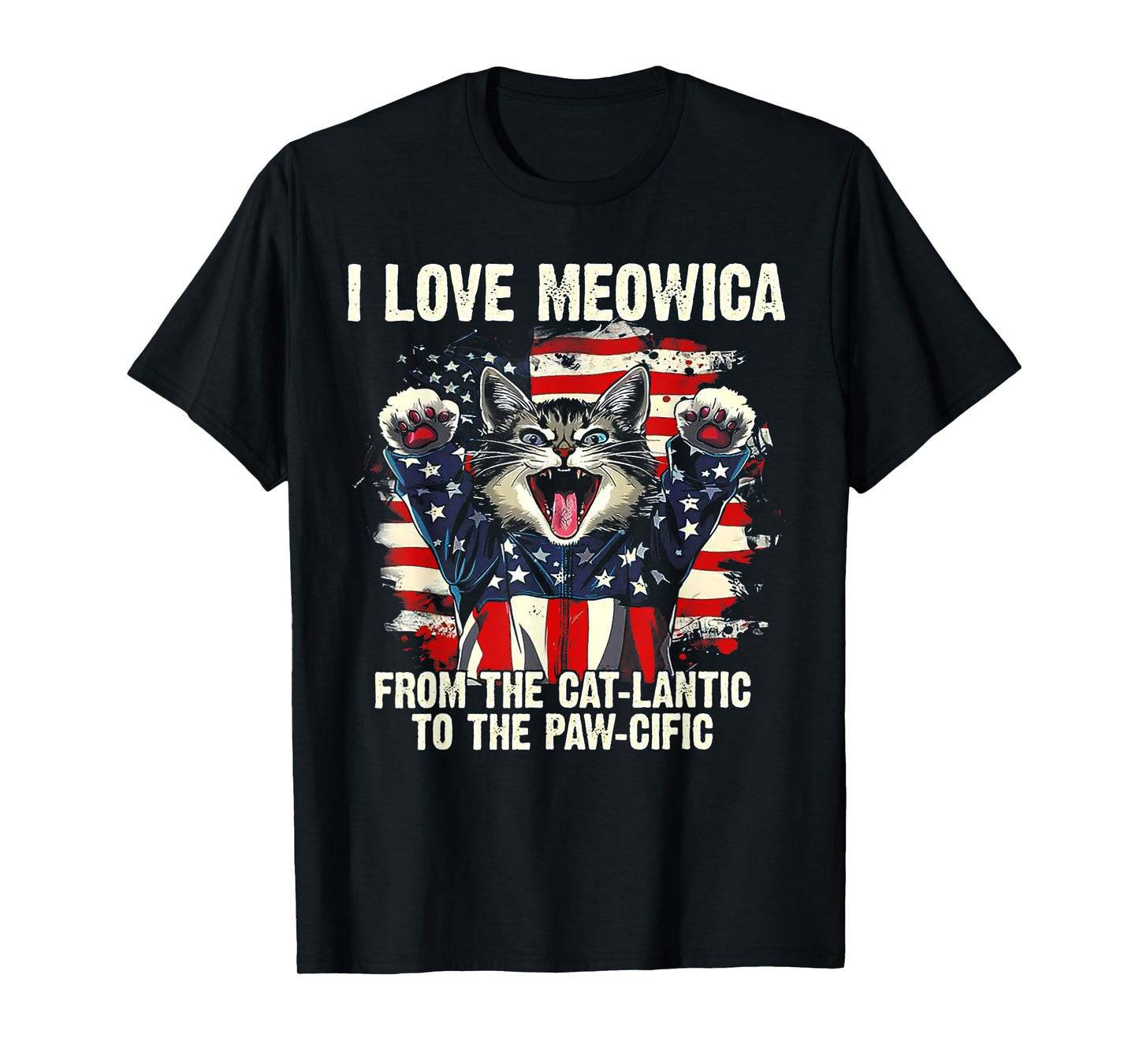 I Love Meowica From The Cat-lantic To The Paw Cific T-Shirt