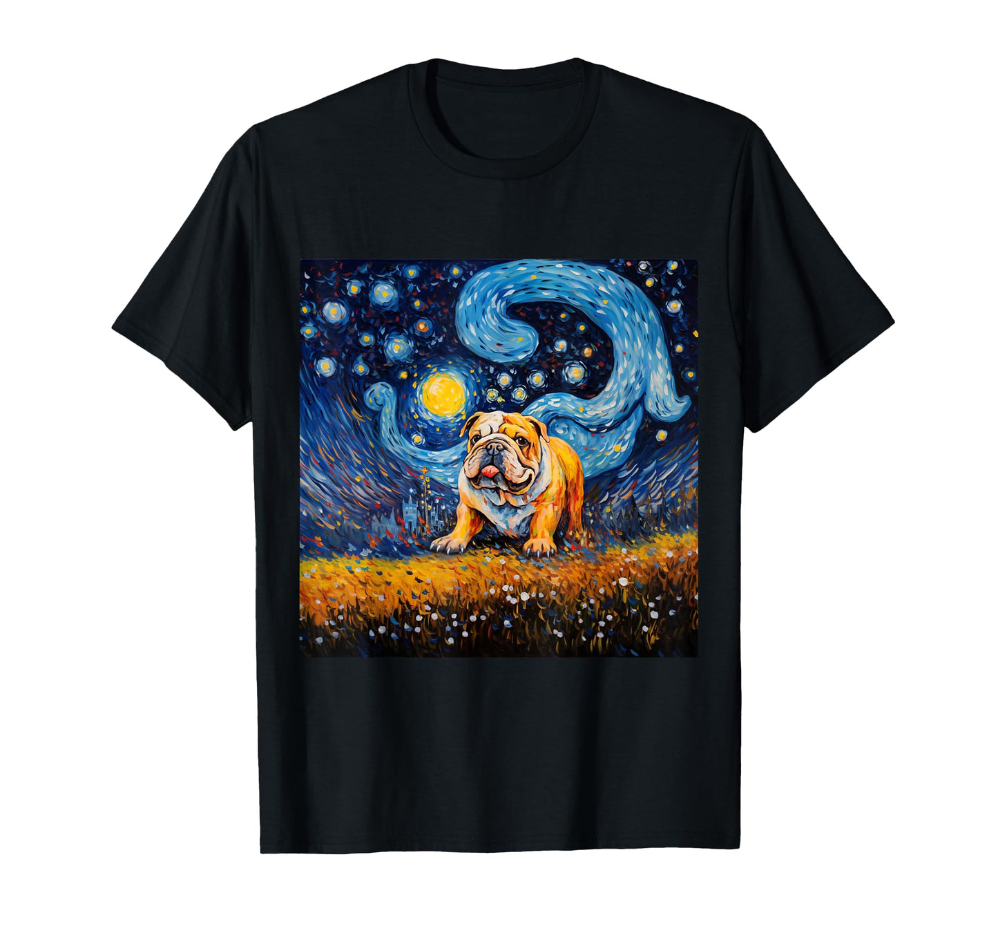 English Bulldog Starry Night - English Bulldog Starry Night Men Women Kids T-Shirt