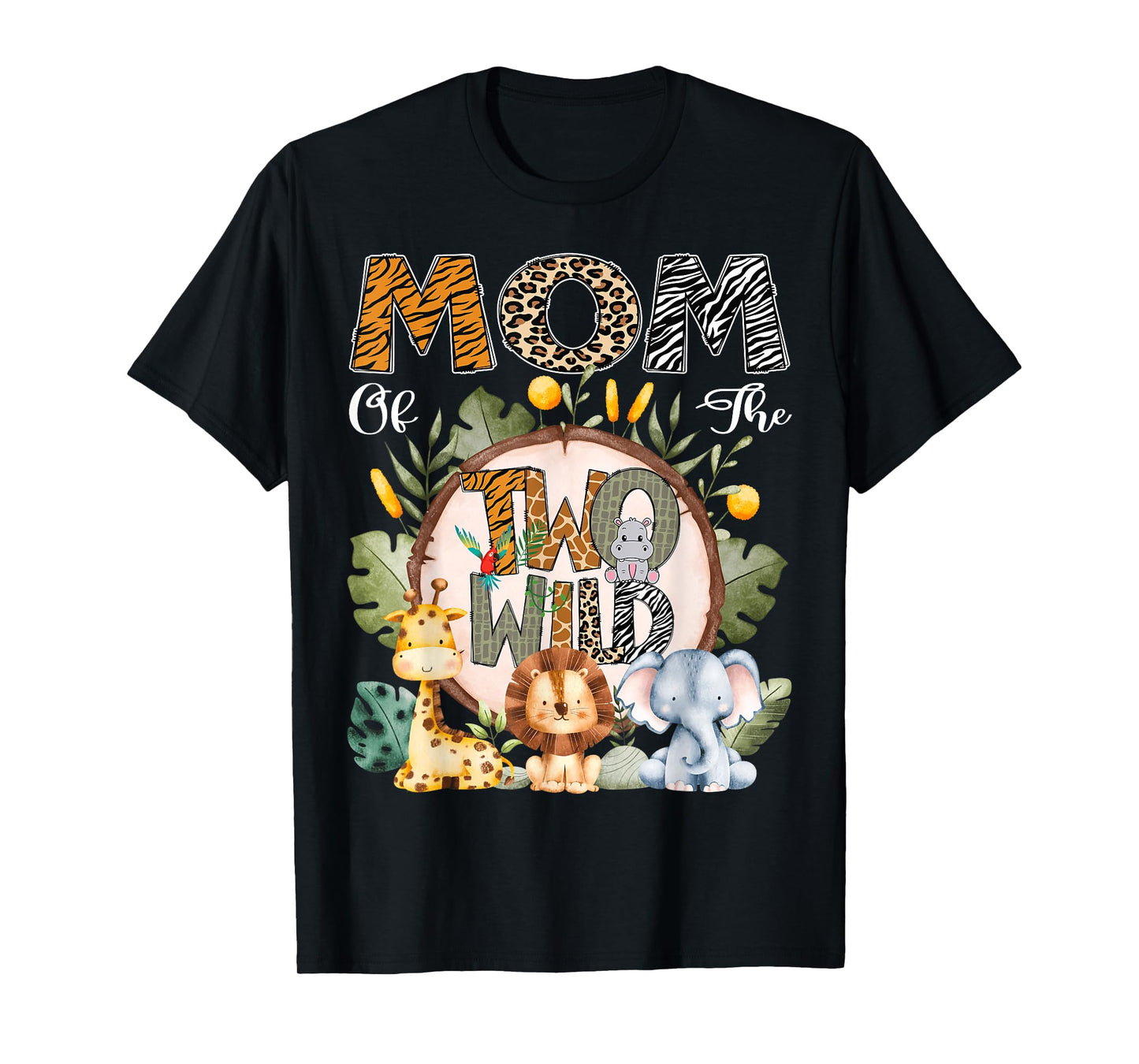 Mom Of The Two Wild Animal Safari 2Nd Birthday Party T-Shirt