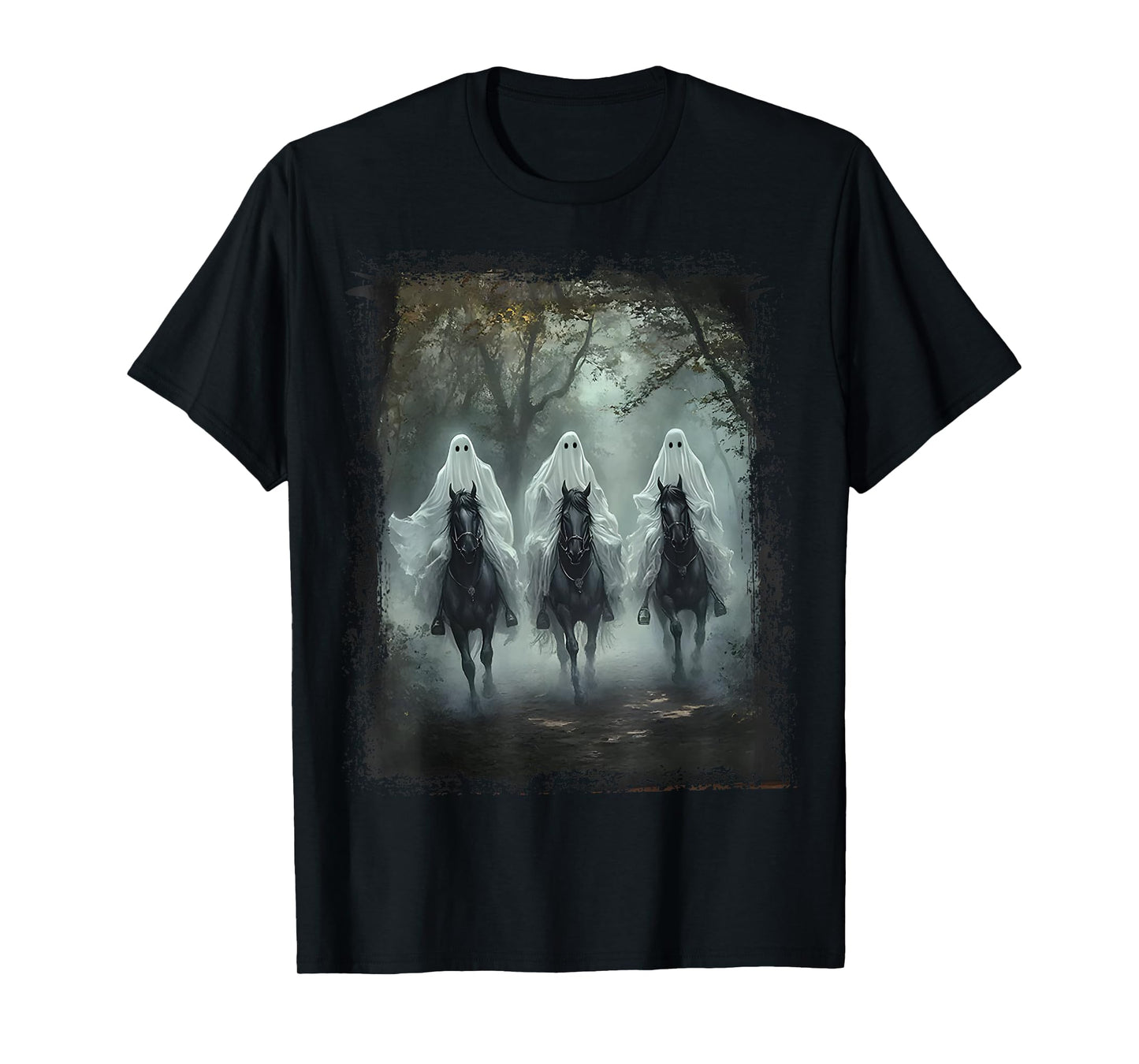 The Silent Riders Ghost Riding Horse Halloween Boo Horse T-Shirt