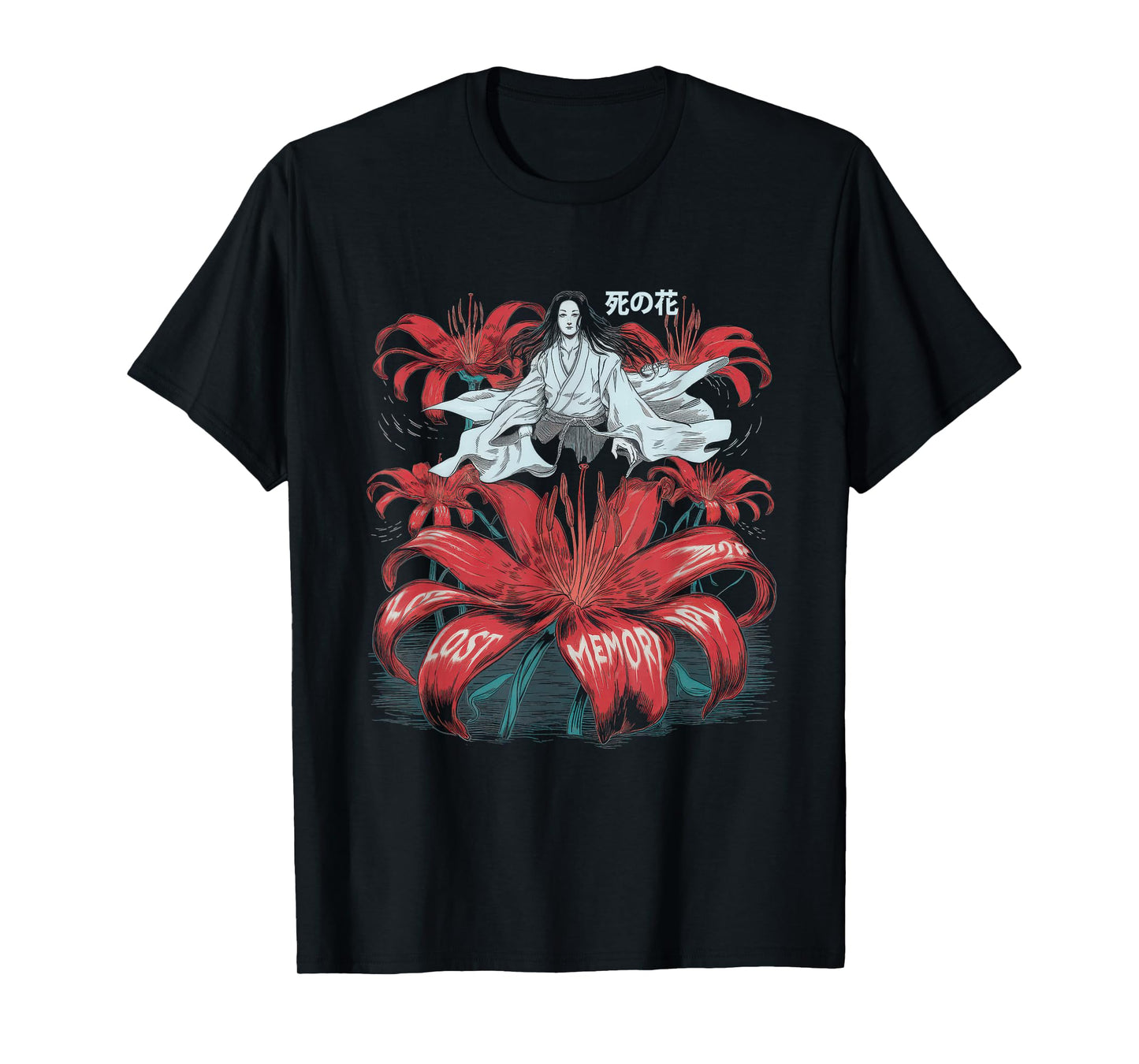 Japanese Spider Lily Tshirt Anime Aesthetic Flower Higanbana T-Shirt
