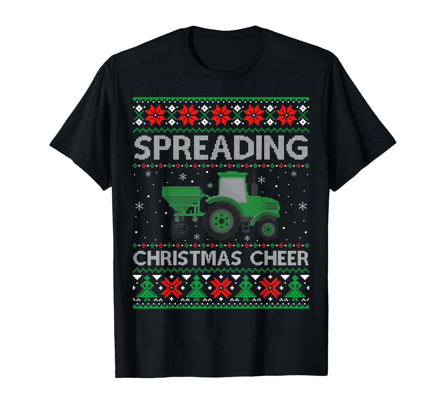Spreading Christmas Cheer Farming Tractor Ugly Womens Mens T-Shirt