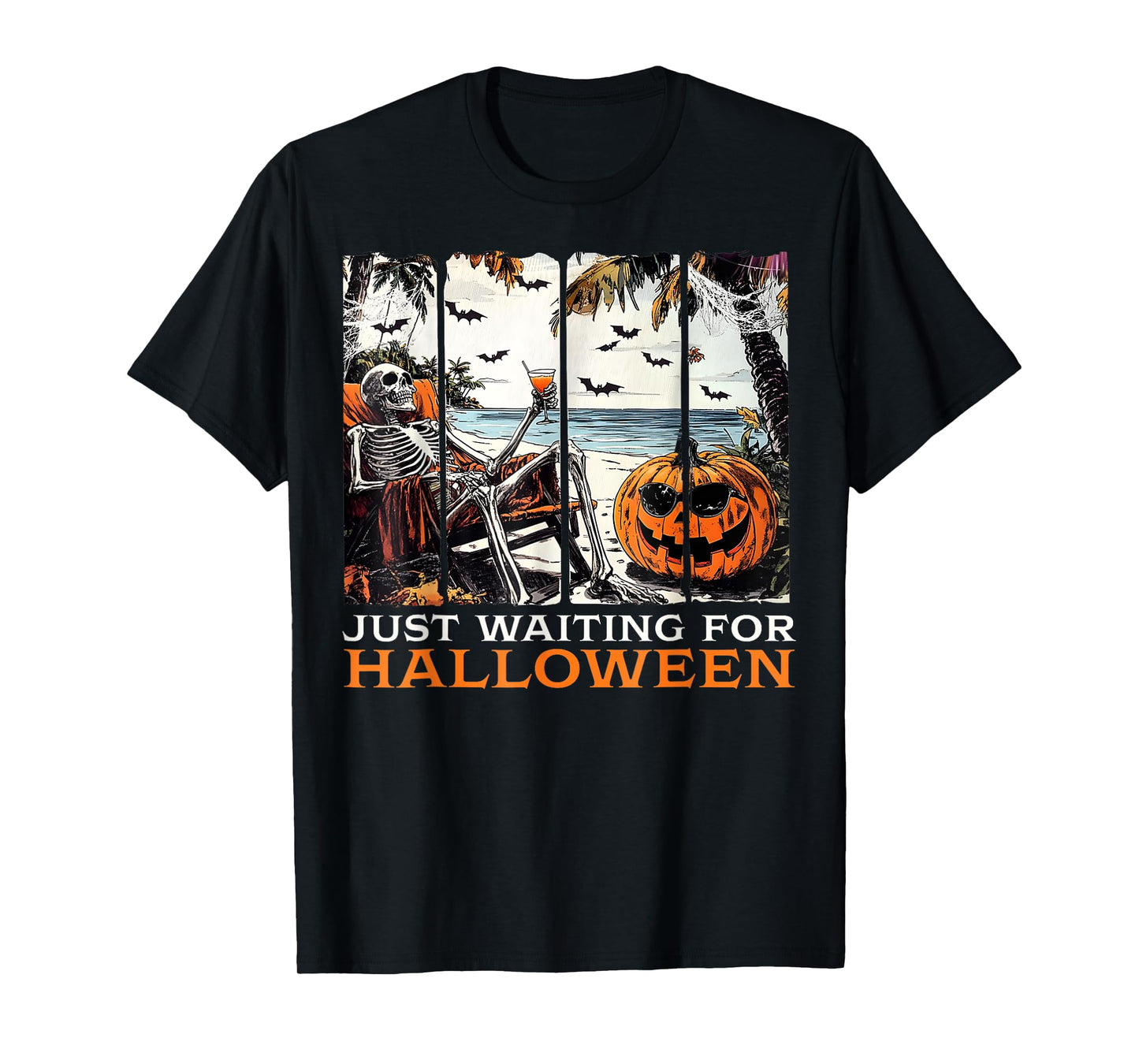 Spooky Summer Skeleton Just Waiting For Halloween T-Shirt
