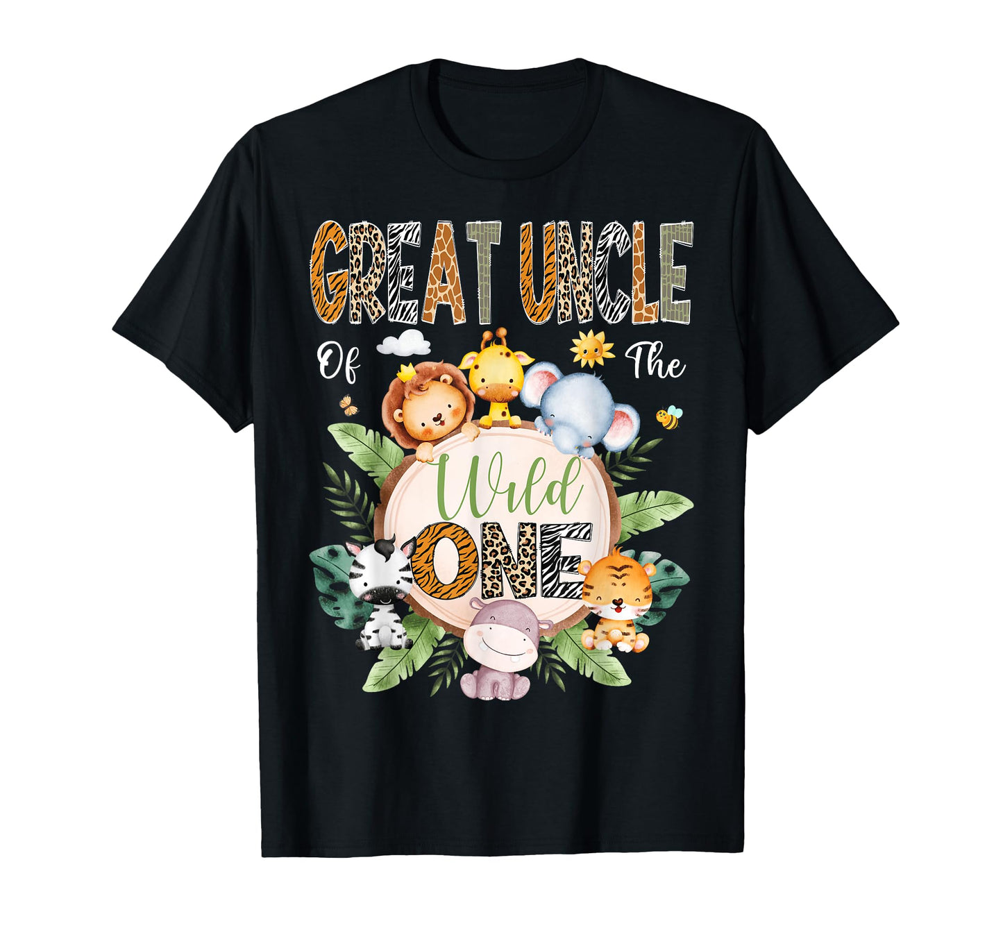 Great Uncle Of The Wild One 1St Birthday Safari Jungle T-Shirt
