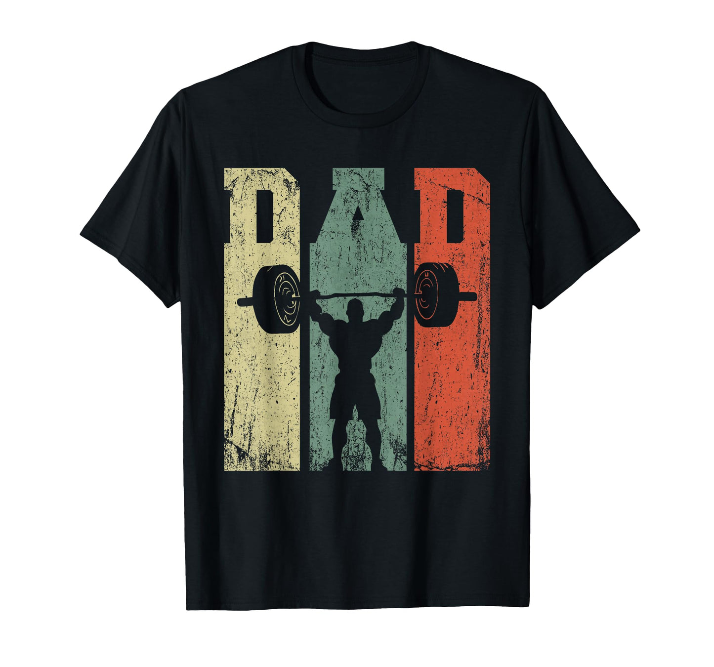 Vintage Weightlifting Dad Daddy Silhouette Gym Father's Day T-Shirt