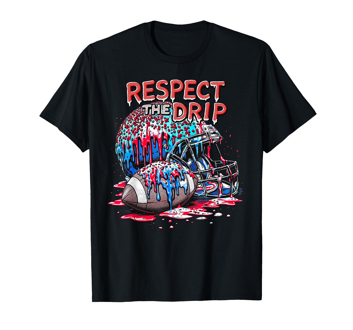 Football Drip for Boys Ice Cream Respect The Drip Football T-Shirt
