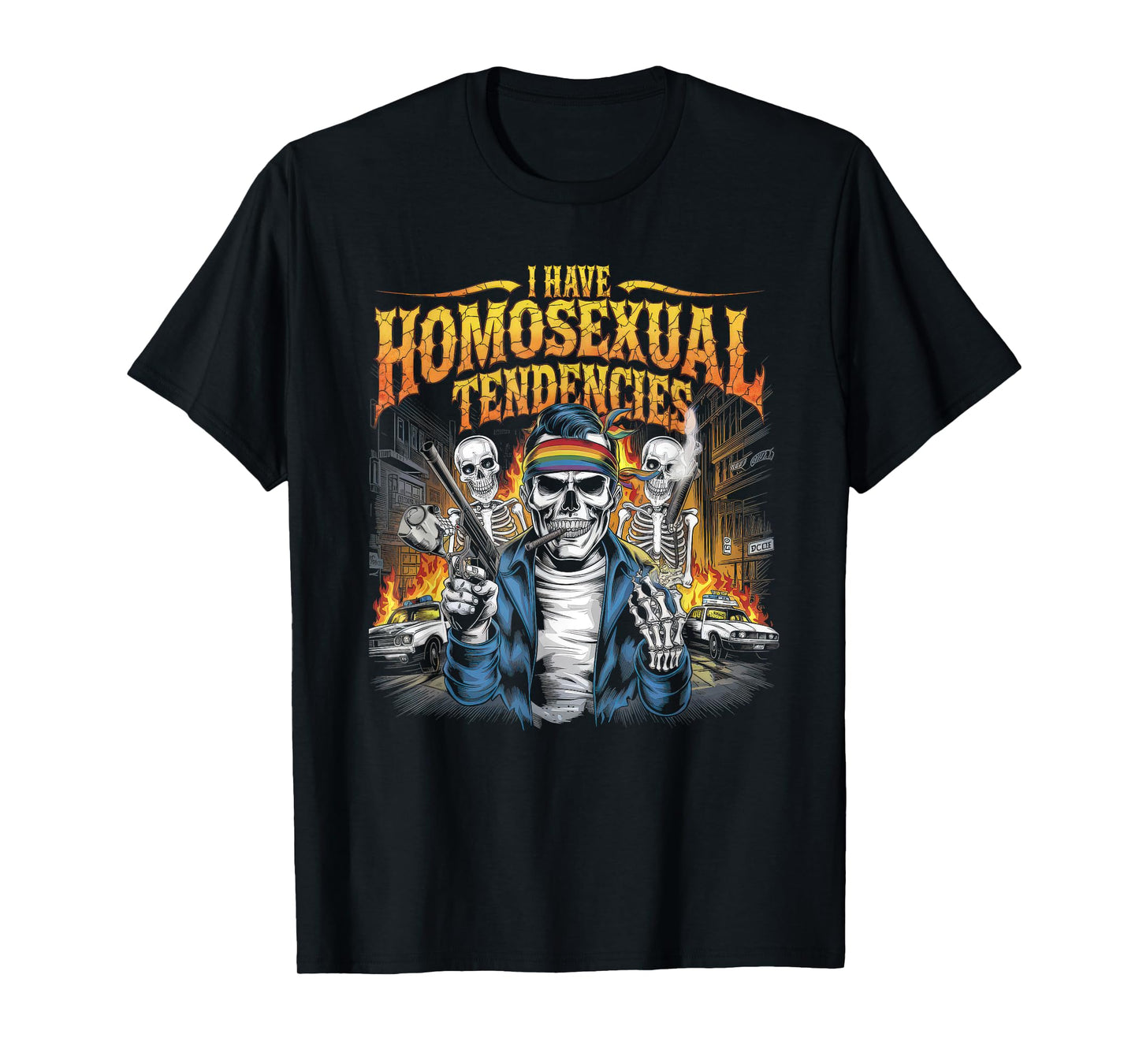 I Have Homosexual Tendencies Tshirt Men Funny Skeleton Meme T-Shirt