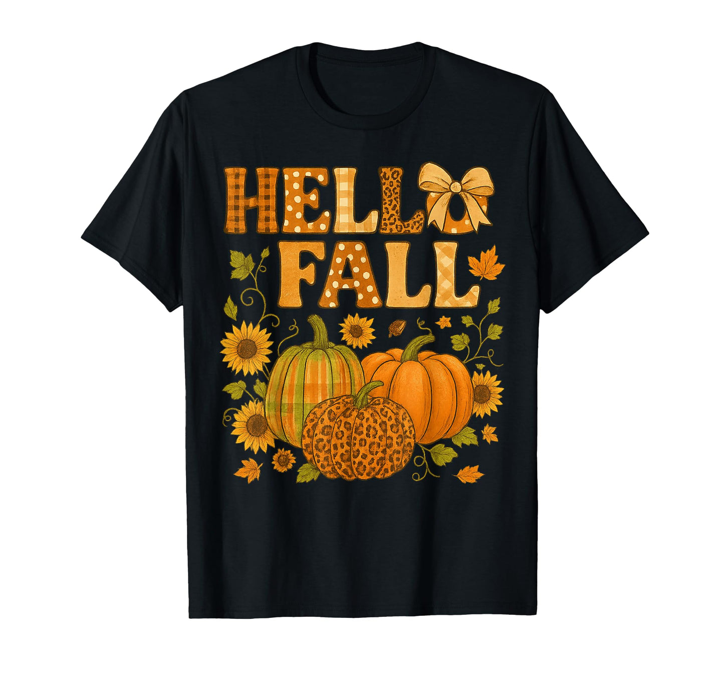 Hello Fall Thanksgiving Coquette Boho Floral Fall Vibes T-Shirt