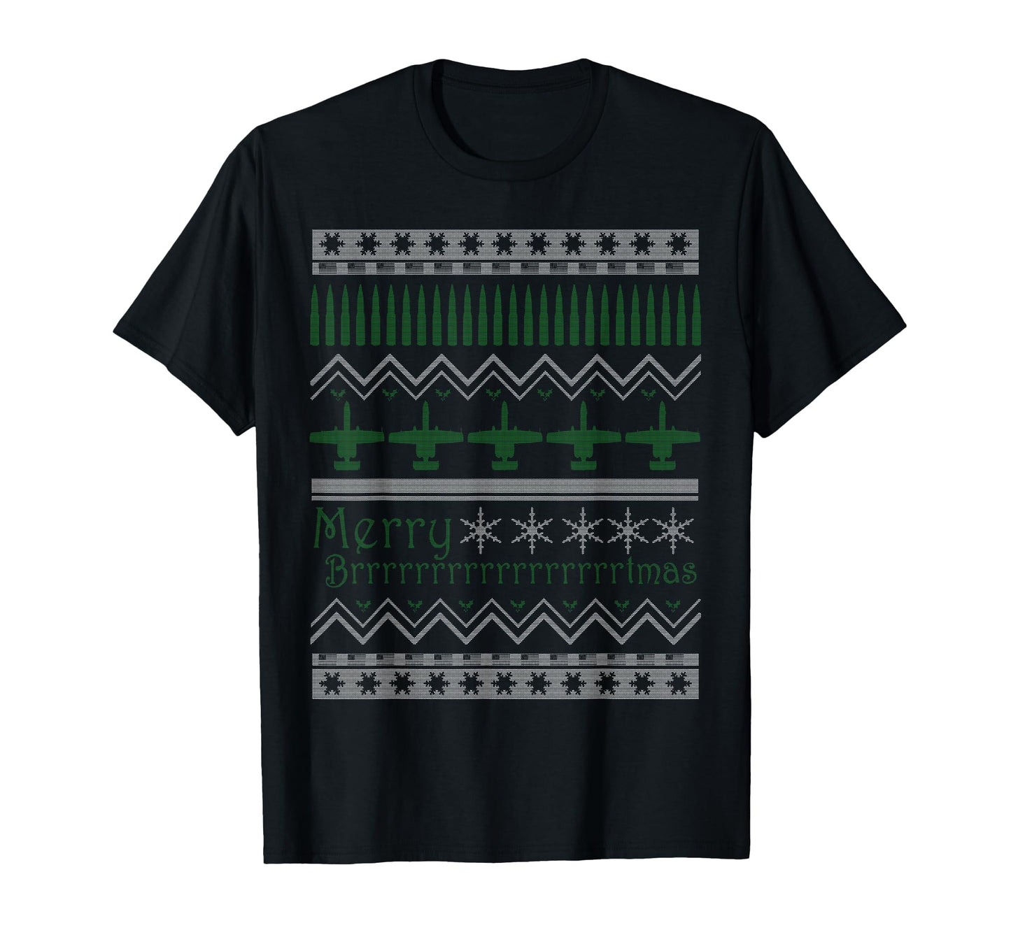 Merry Brrrrtmas A-10 Warthog Ugly Christmas Sweater T-Shirt