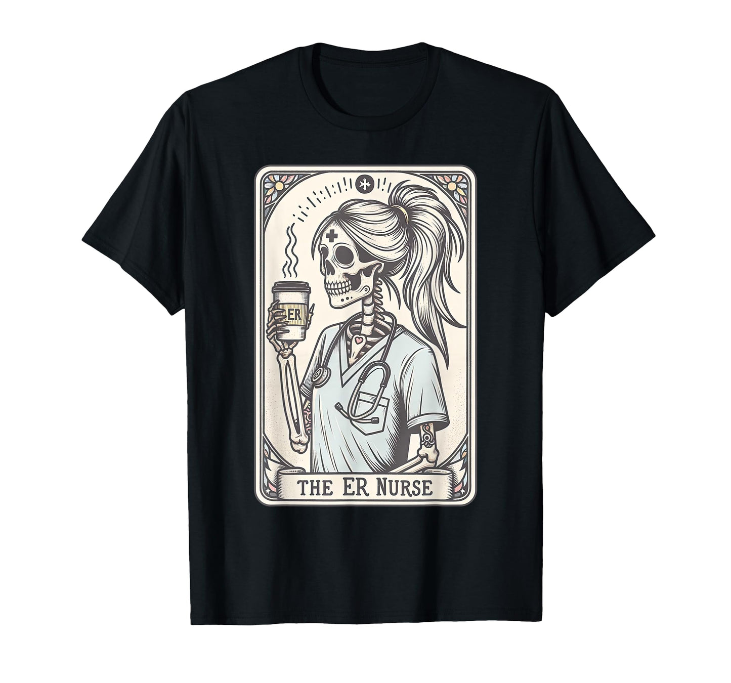 The Nurse Tarot Card Skeleton Nursing School Graduation RN T-Shirt