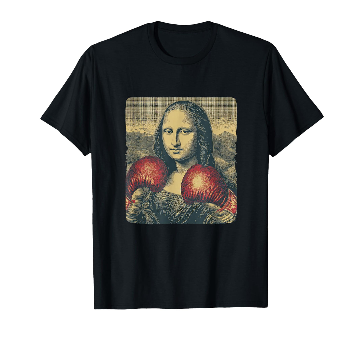 Funny Boxing Sport Mona Lisa Costume for Boys and Girls T-Shirt