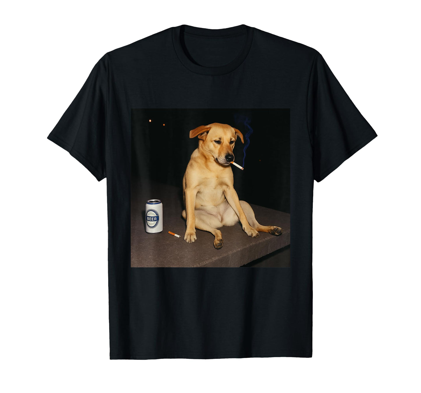 Cigarette Kitten Funny Smoking Dog Meme Stupid Brainrot T-Shirt
