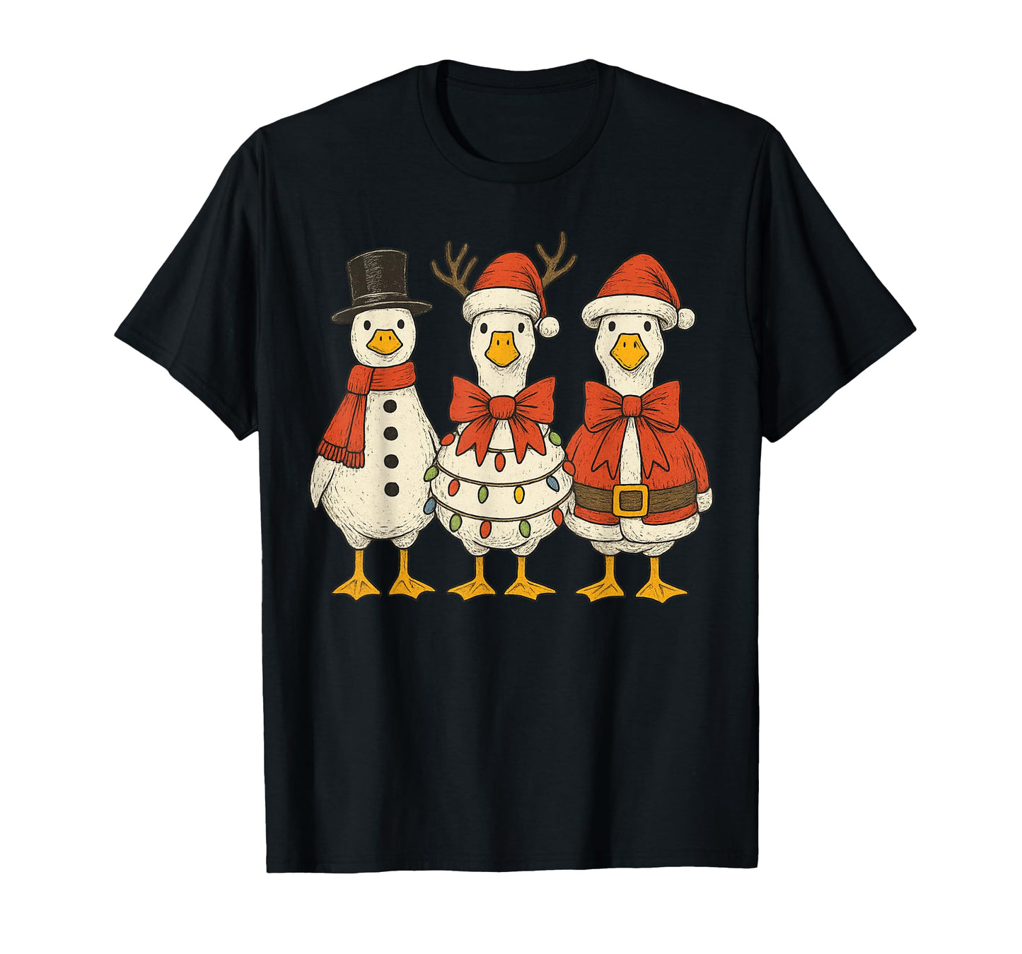 Preppy Goose Christmas Crew 2025 Funny Santa Funny Goose T-Shirt