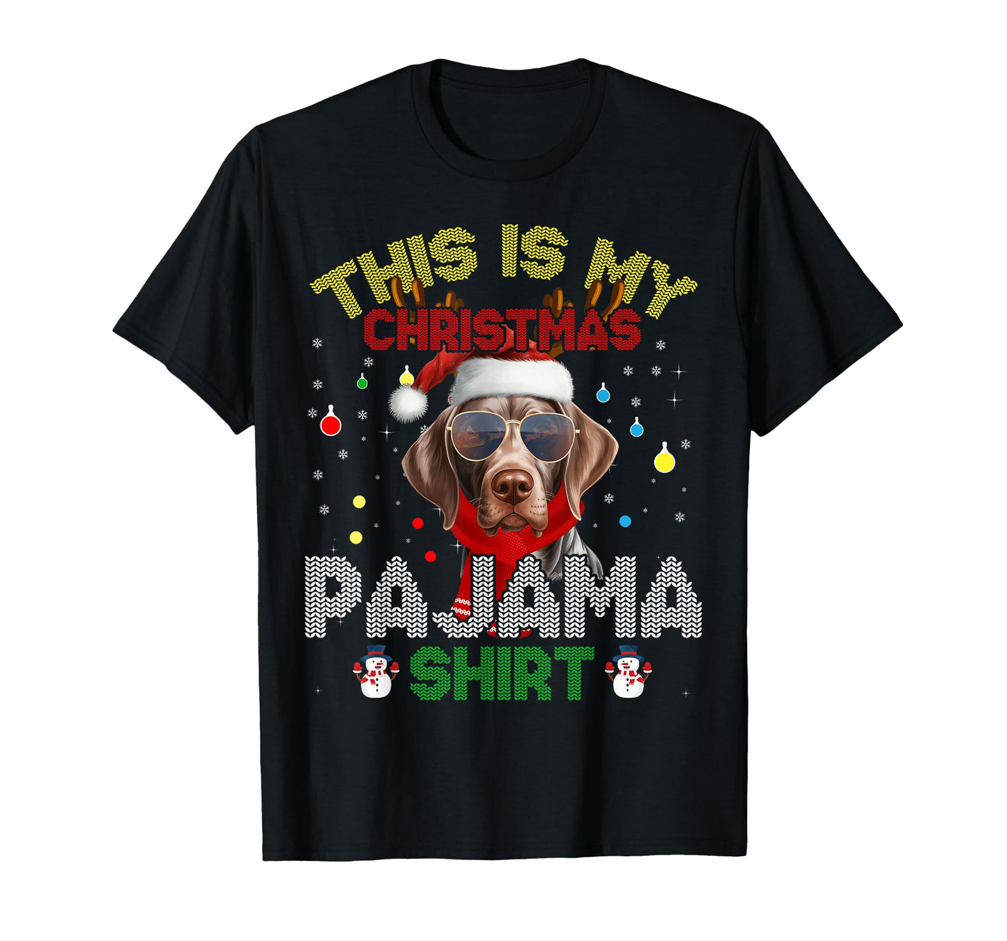 German Shorthaired Pointer Christmas Pajama Xmas Matching T-Shirt