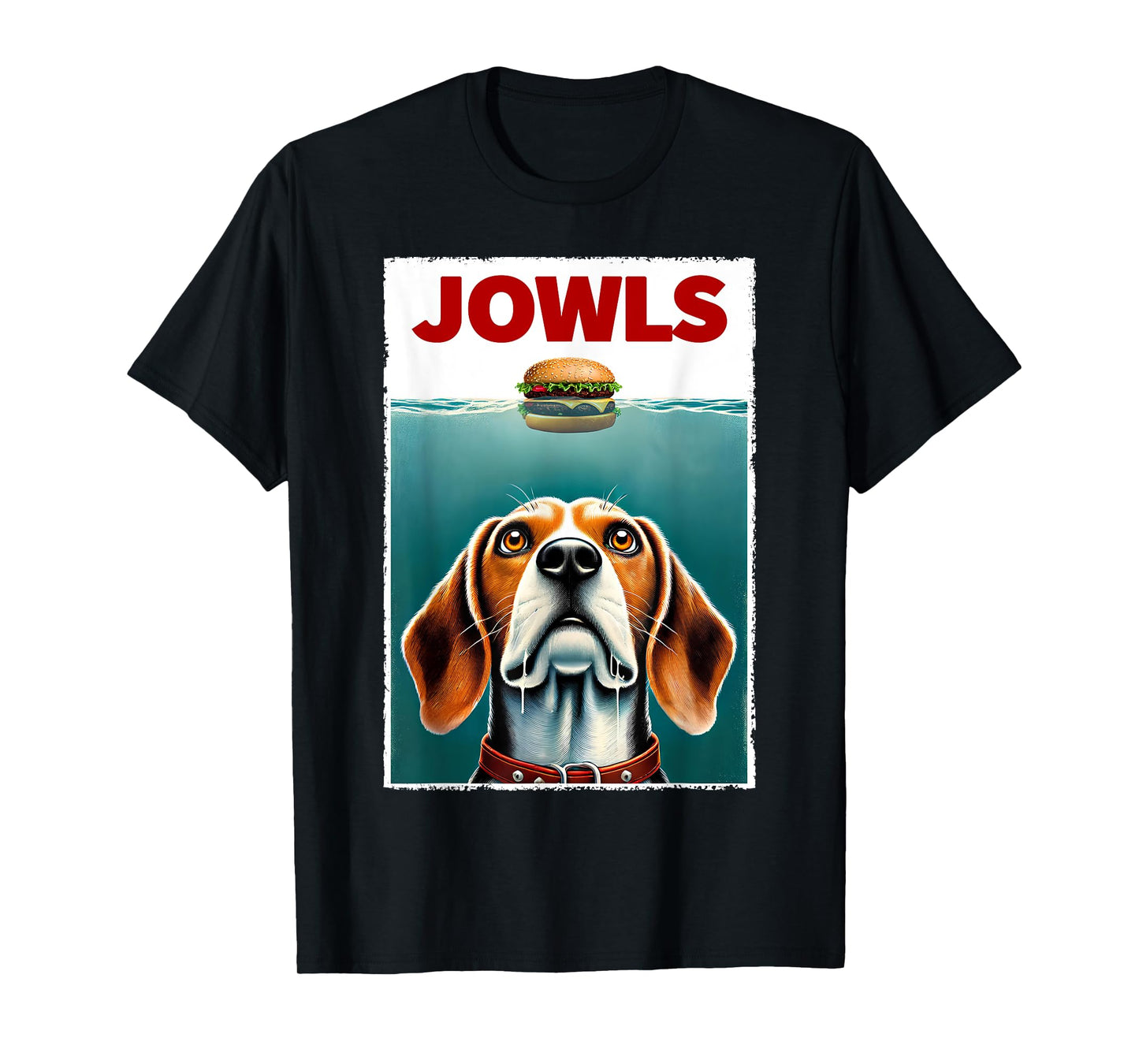Funny Beagle and Hamburger Parody Jowls Dog Lover T-Shirt