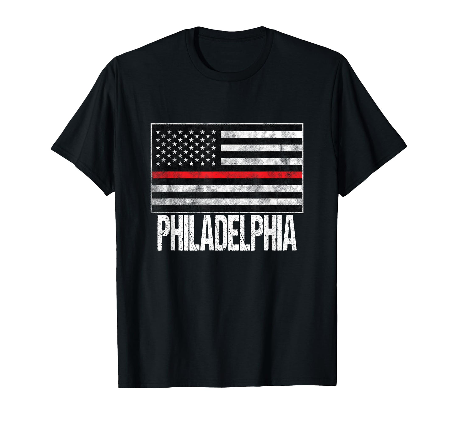 Thin Red LIne American Flag TShirt Philadelphia Firefighters T-Shirt for Women Kids Men