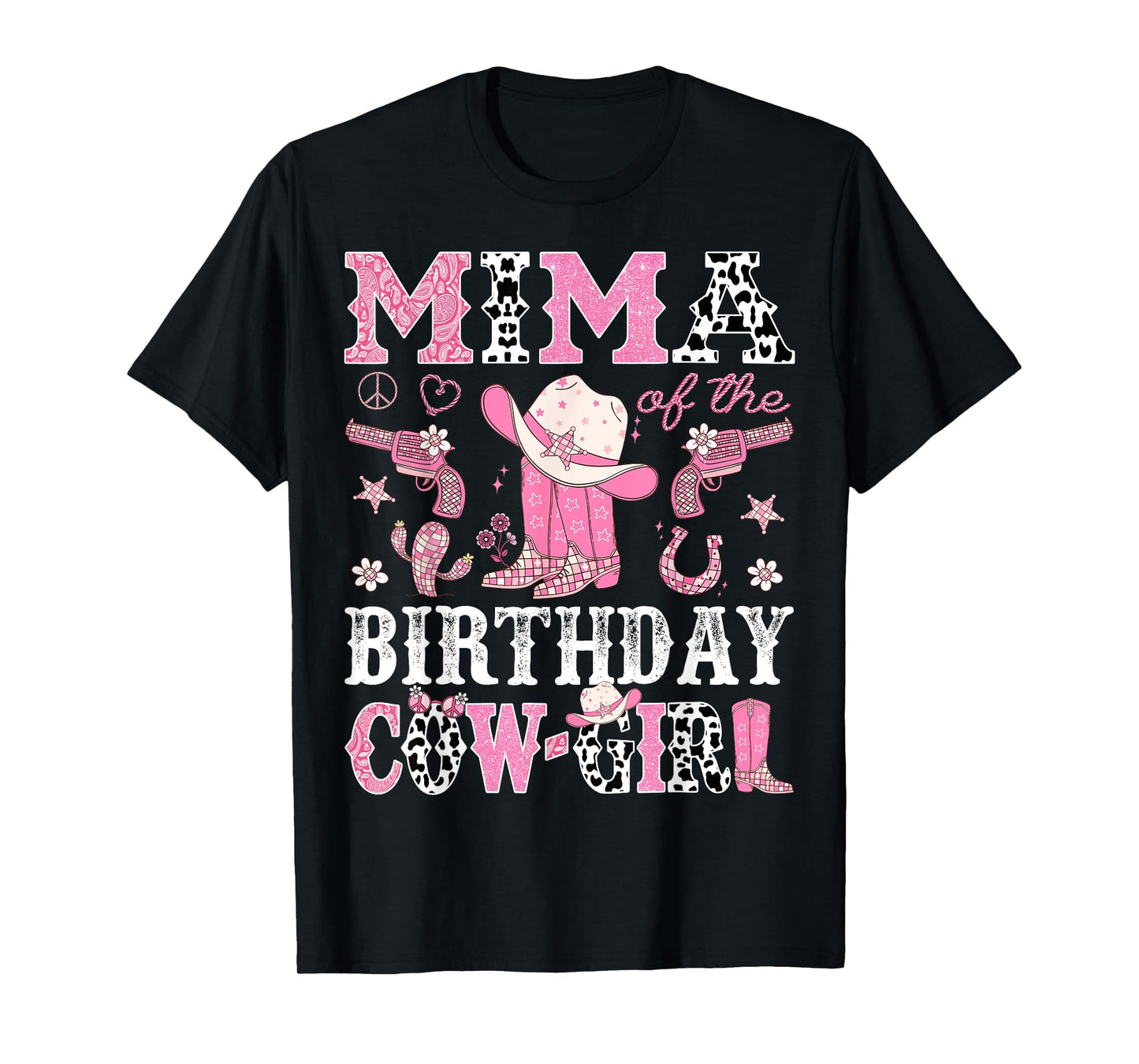 Mima Of The Birthday CowGirl Pink Disco Rodeo Western T-Shirt