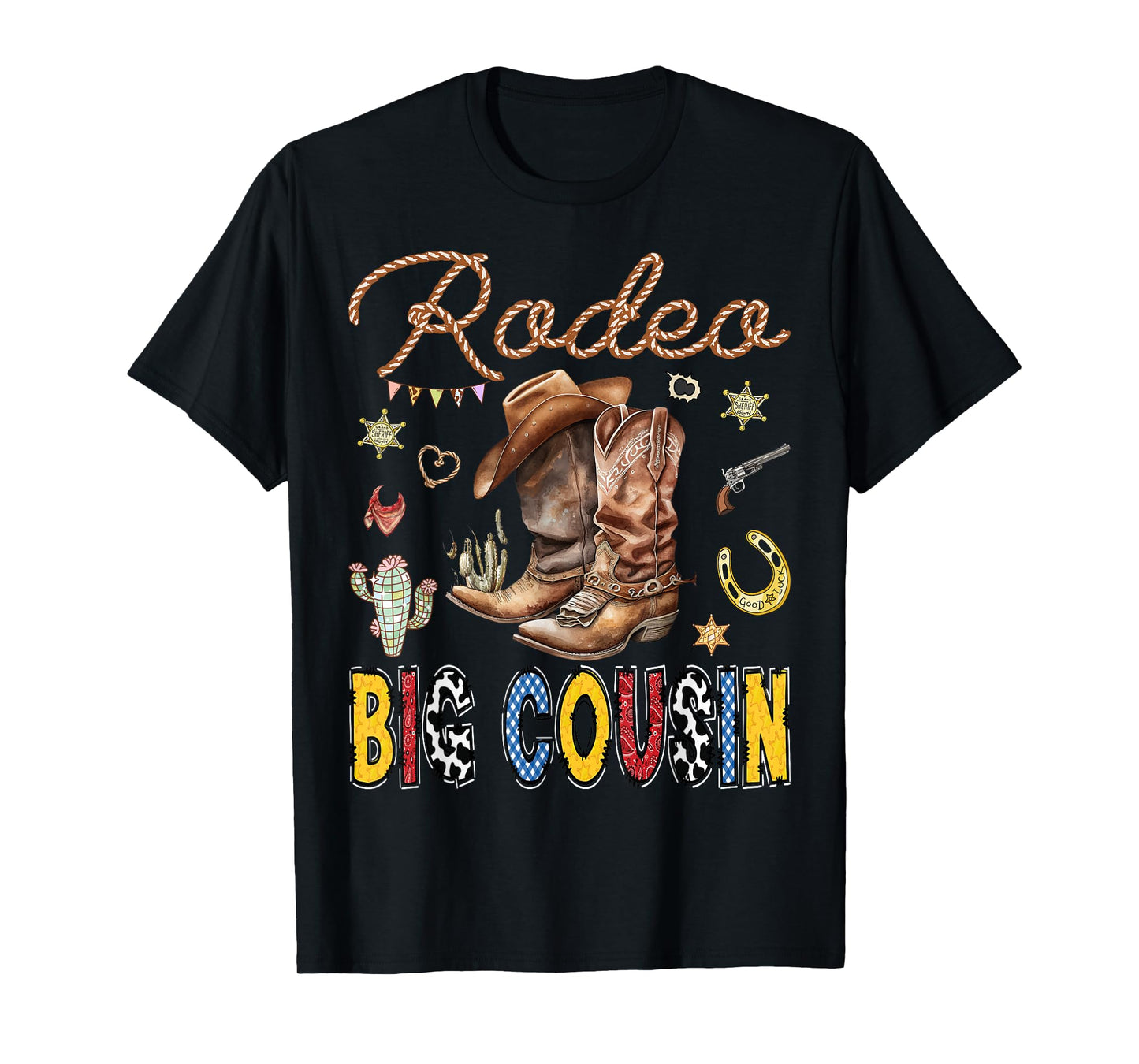 Rodeo Big Cousin Western Cowboy Birthday Matching Family T-Shirt