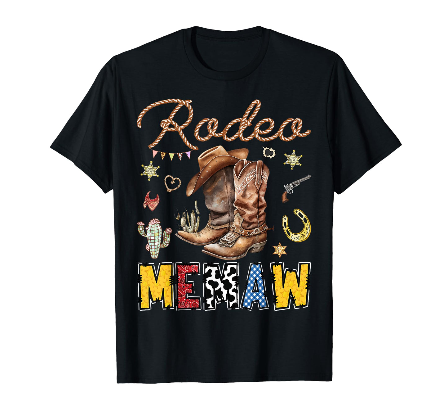 Rodeo Memaw Western Cowboy Birthday Matching Family T-Shirt