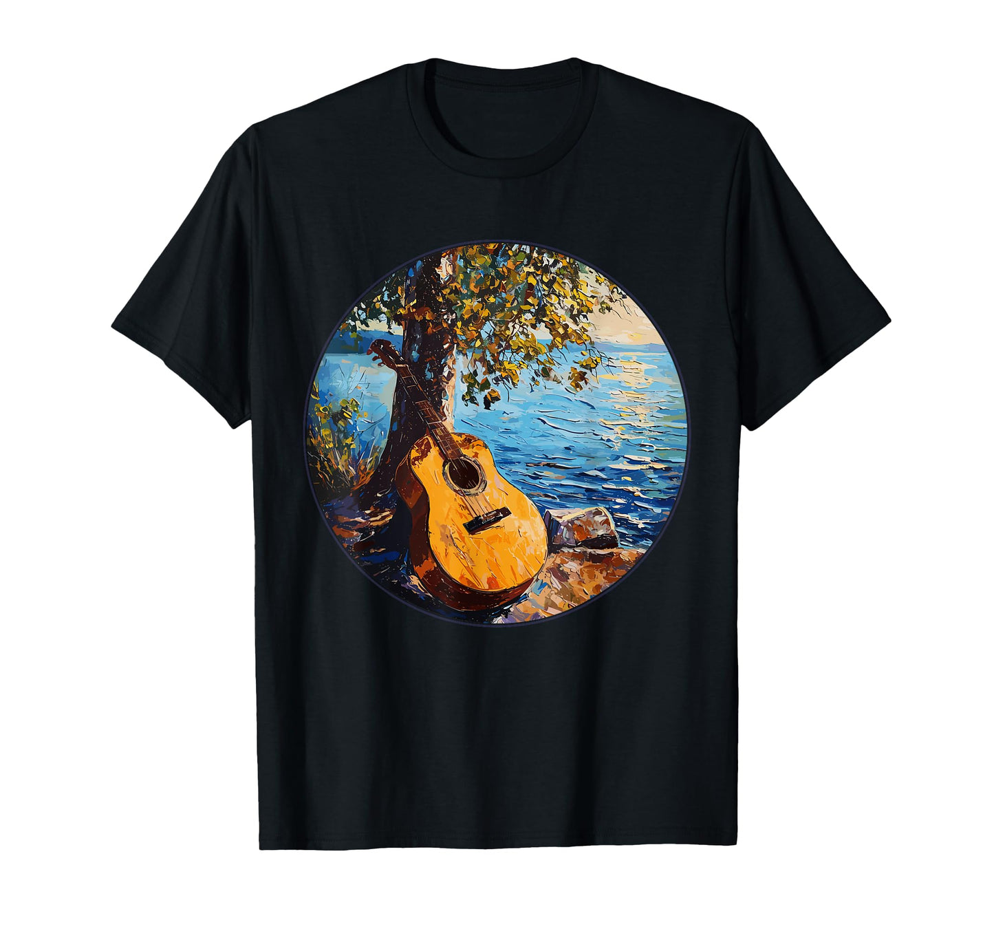 Acoustic Guitar By The Lake Guitarist T-Shirt