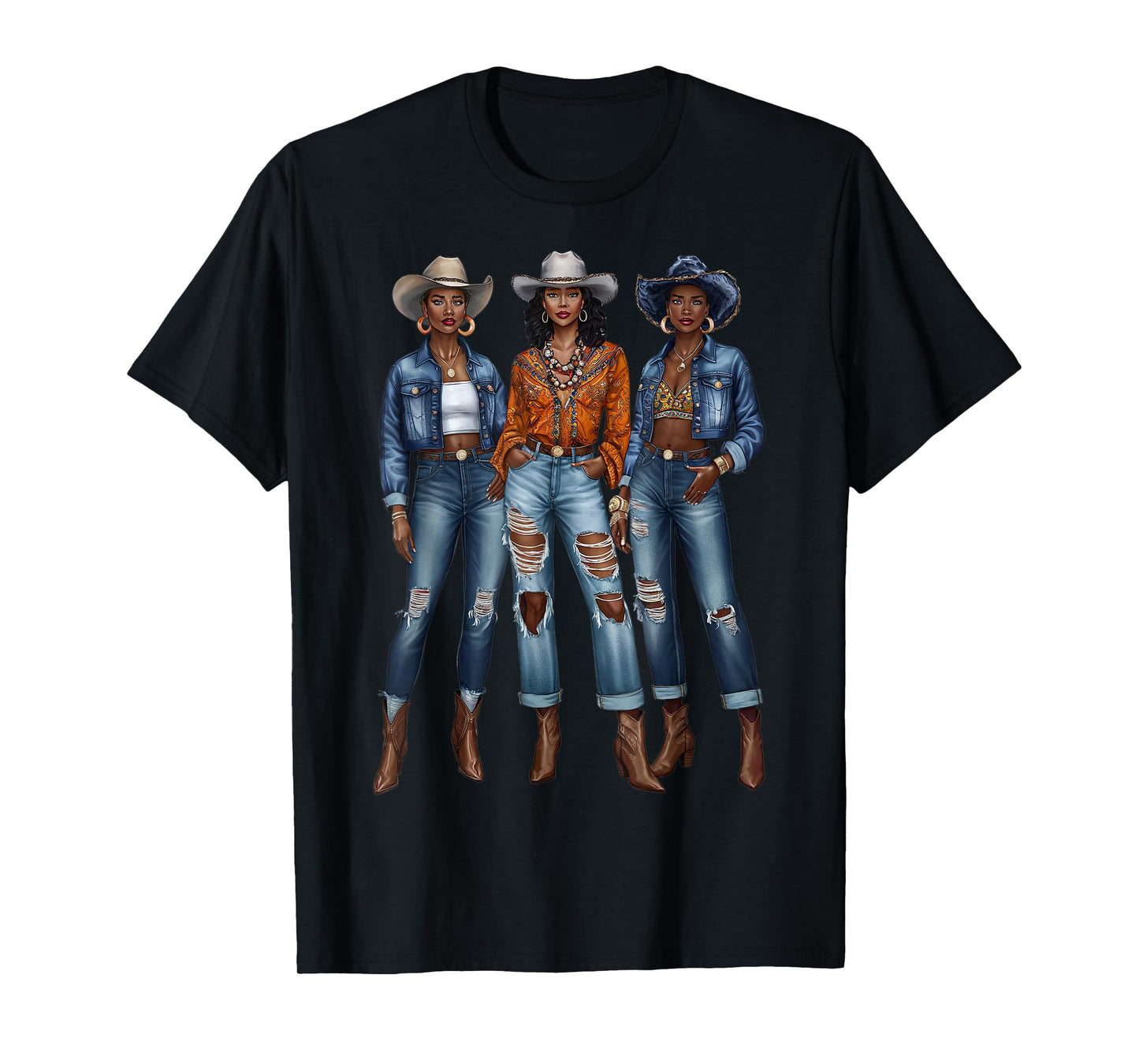Black Cowgirl Vibes Melanin Black History Texas T-Shirt