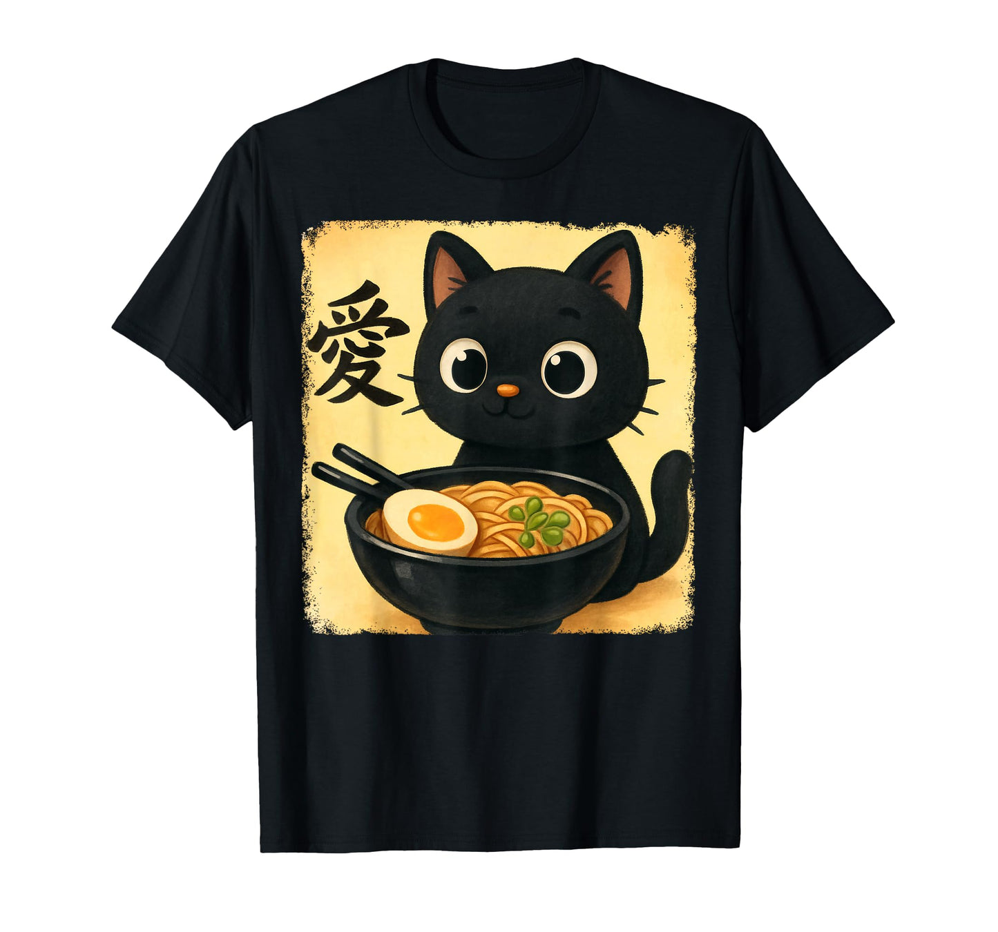 Funny Cat Ramen Graphic Japanese Kawaii Manga Anime T-Shirt