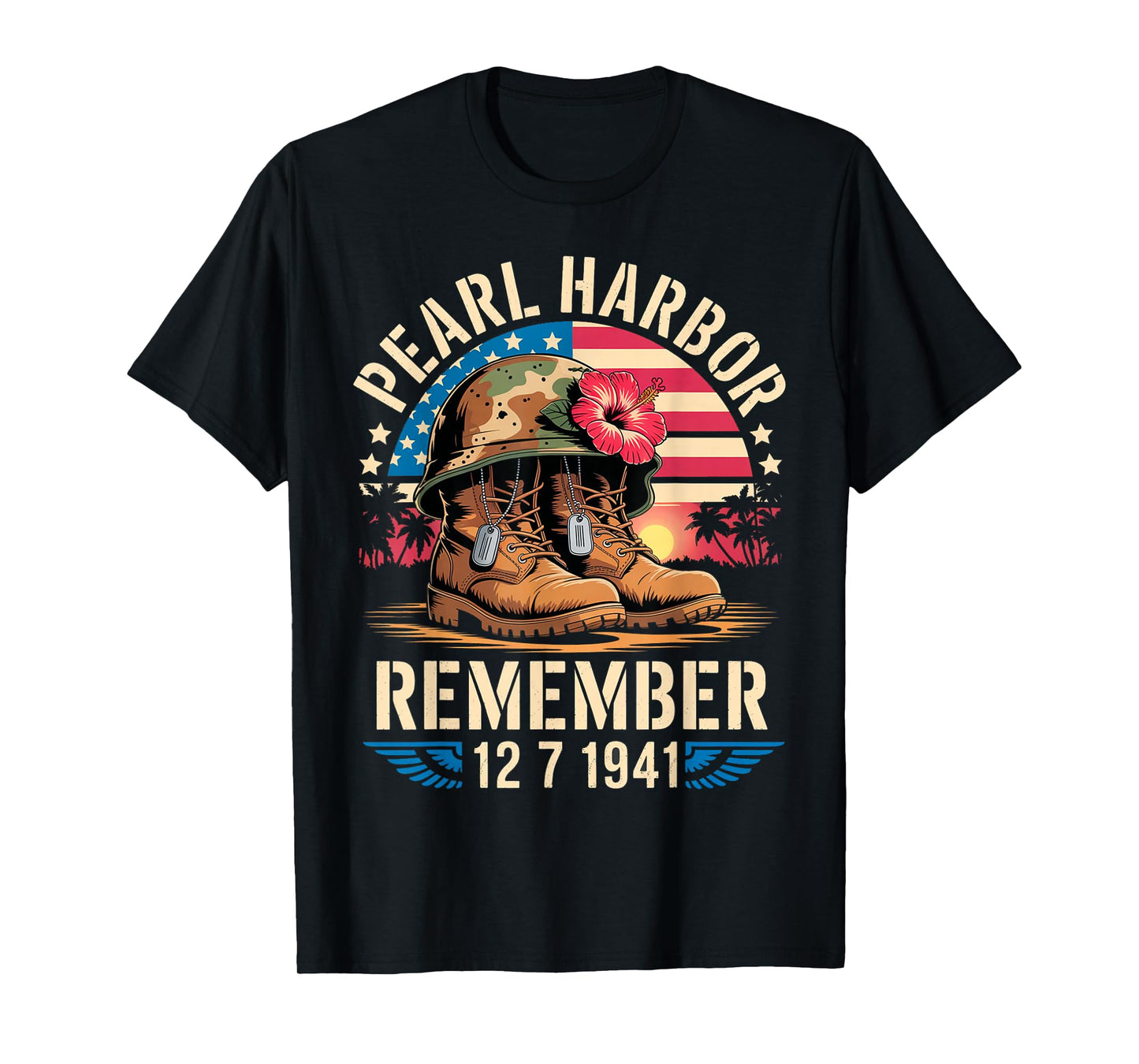 Vintage Hawaii USA Flag Tee, Pearl Harbor Memorial Day Gifts T-Shirt