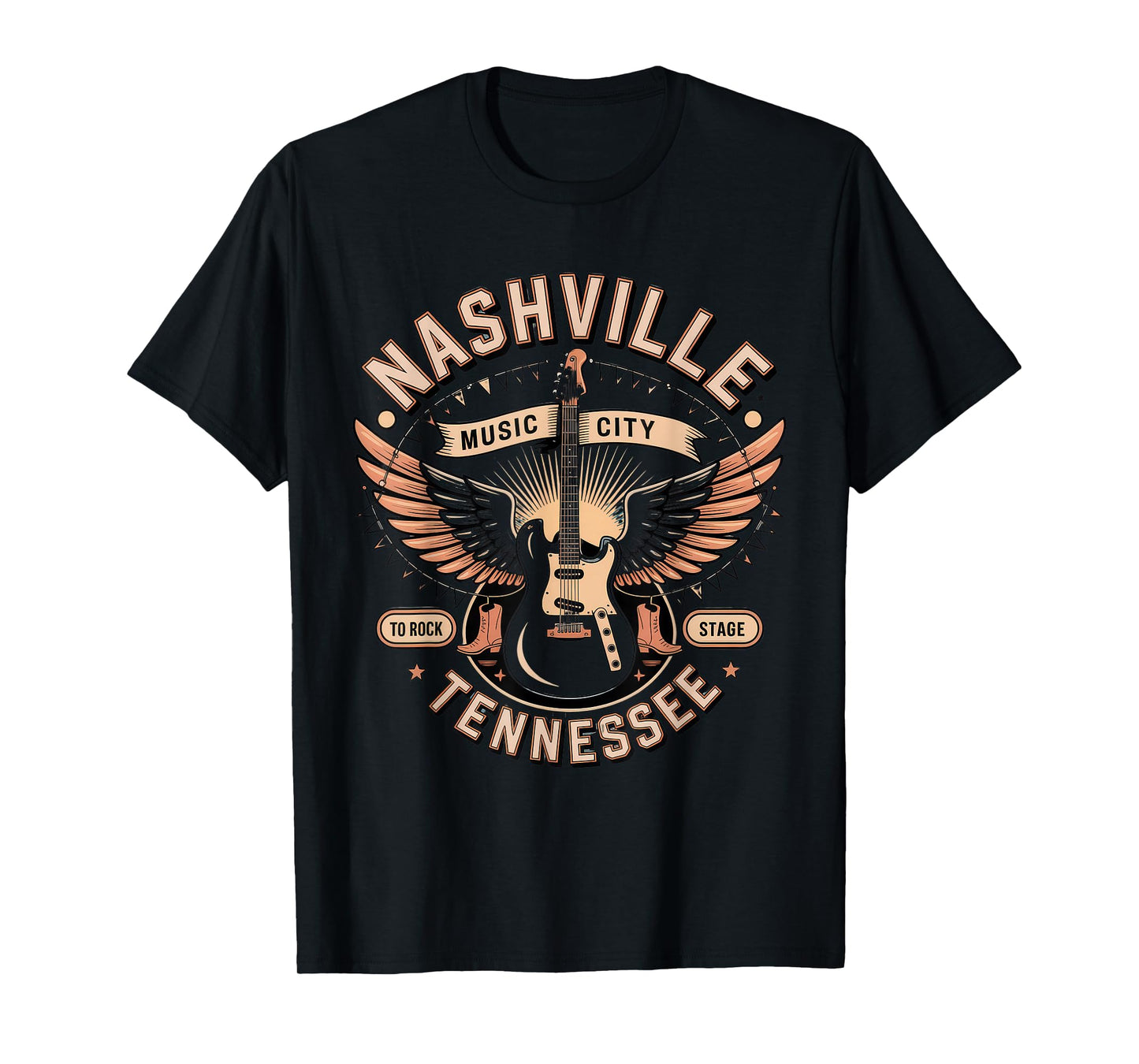 Nashville Music City Tshirt Women Men Tennessee Rock Country T-Shirt