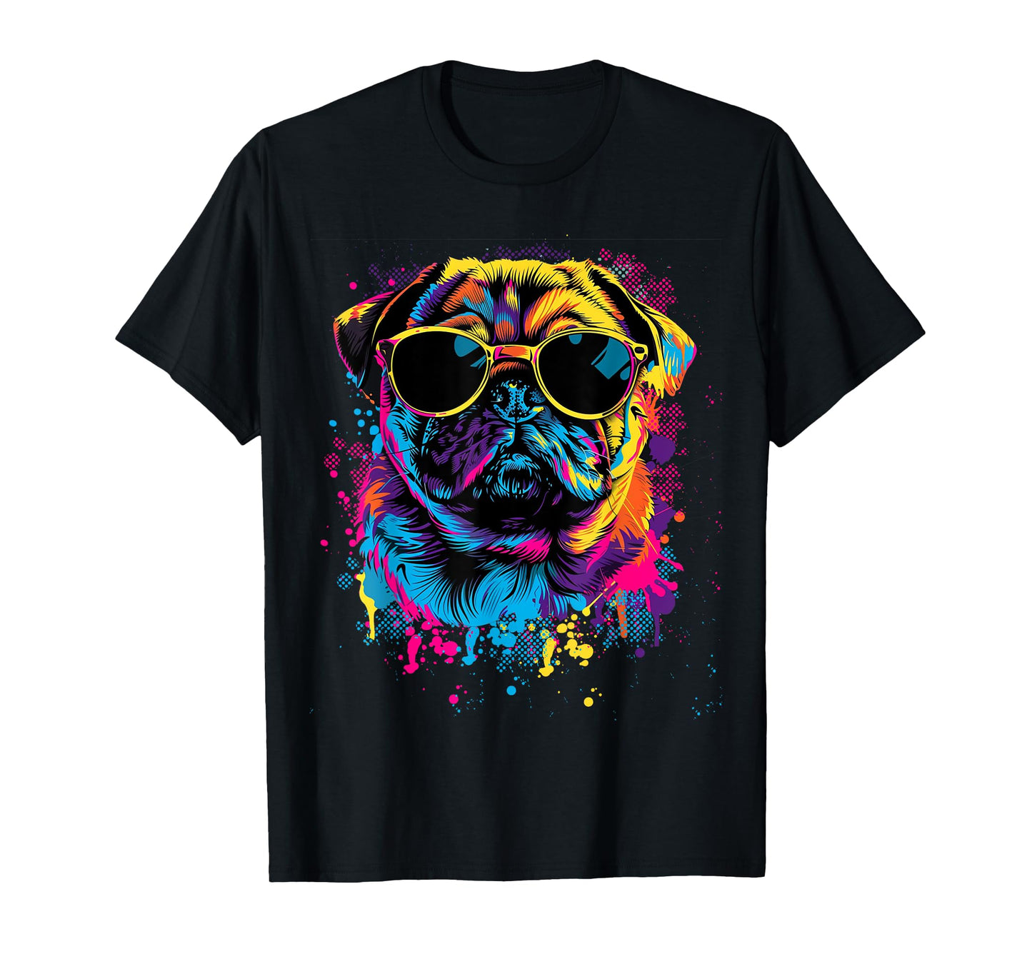 Pug Dog Lovers Design Colorful Pop Art Pug T-Shirt