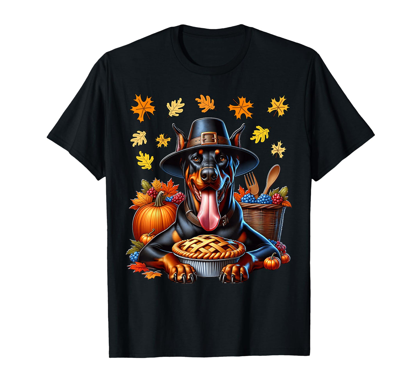 Doberman Thanksgiving Dobie T-Shirt