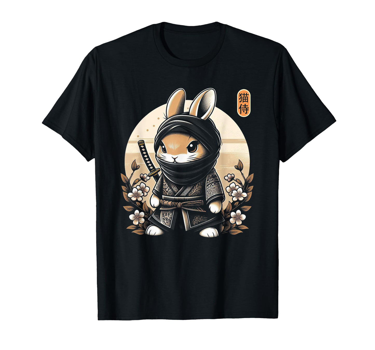 Japanese Samurai Ninja Rabbit Tattoo Japanese Kawaii Art T-Shirt