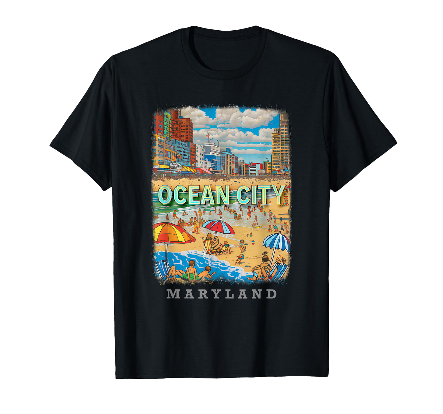 Ocean City Maryland MD Beachfront Bliss SD527 T-Shirt