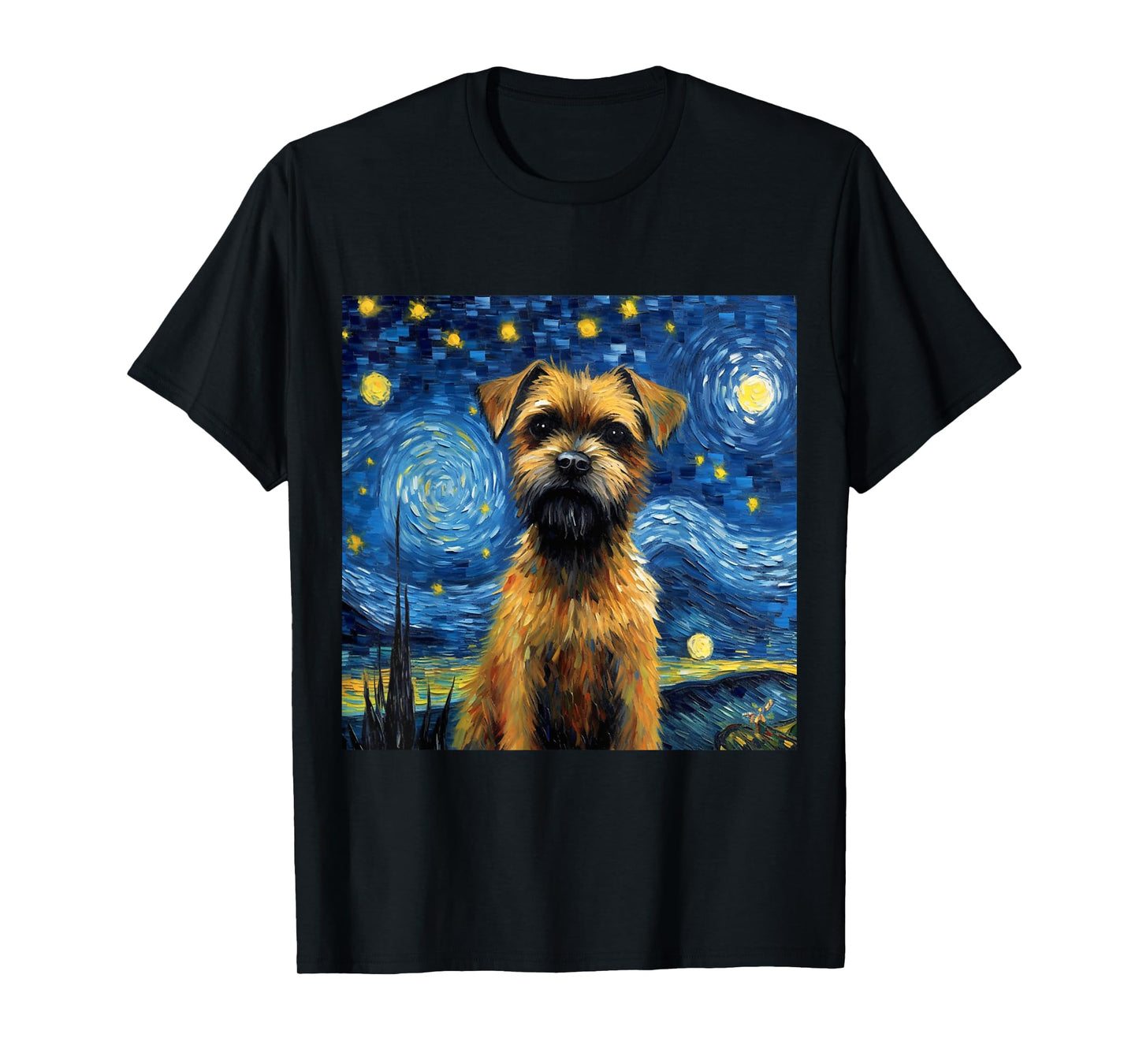Border Terrier Starry Night - Border Terrier T-Shirt