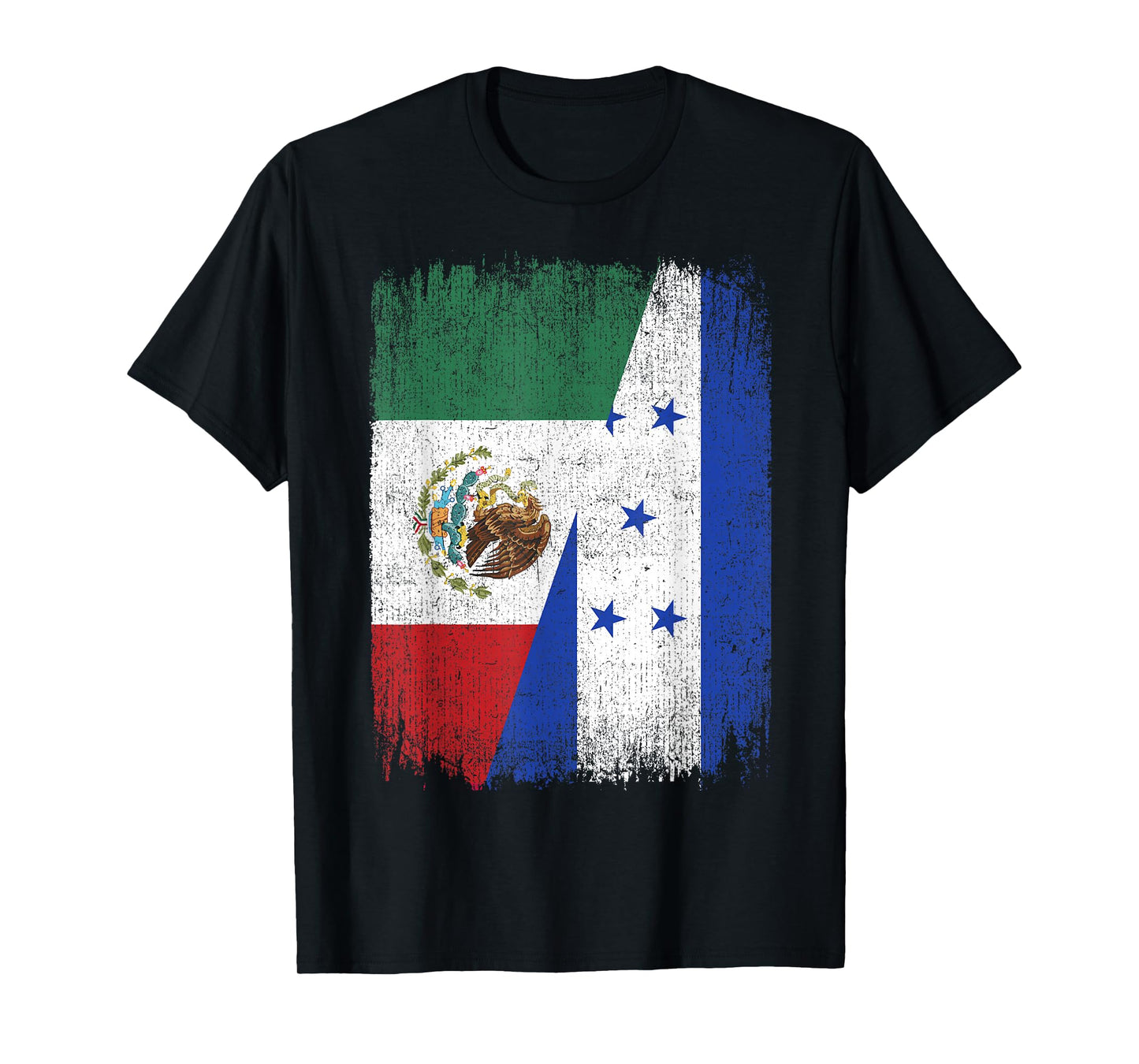 Half Mexico Honduras Flag Mexican Honduran Roots T-Shirt