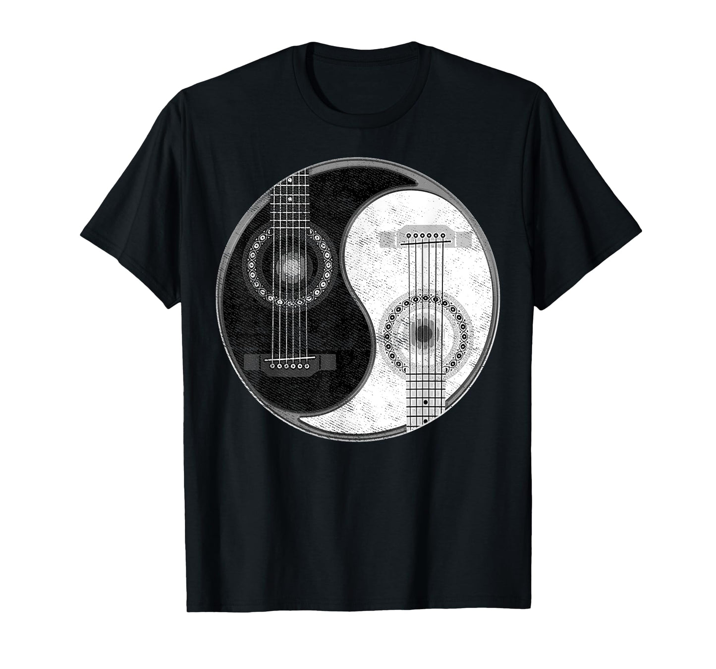 Yin Yang Guitar Player Guitarist Classical Bass Acoustic Tee T-Shirt