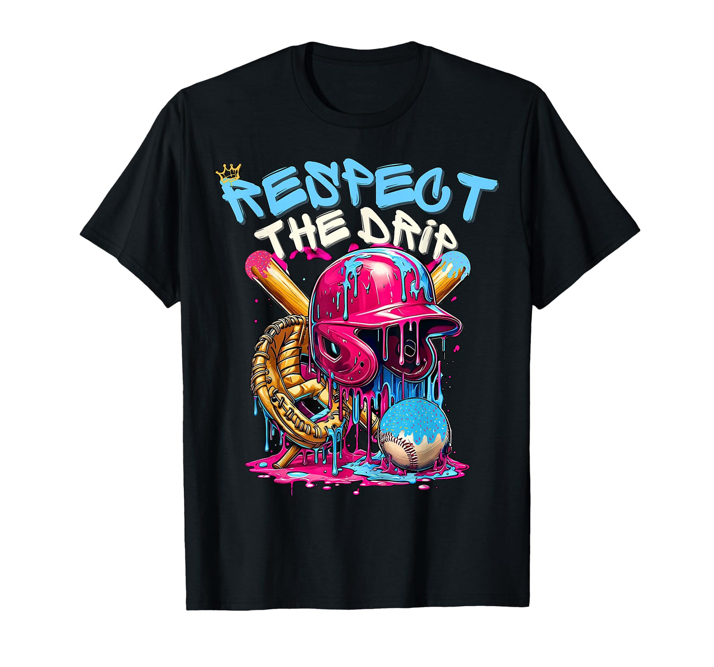 Baseball Drip Ice Cream Drip Youth Boys Baseball T-Shirt