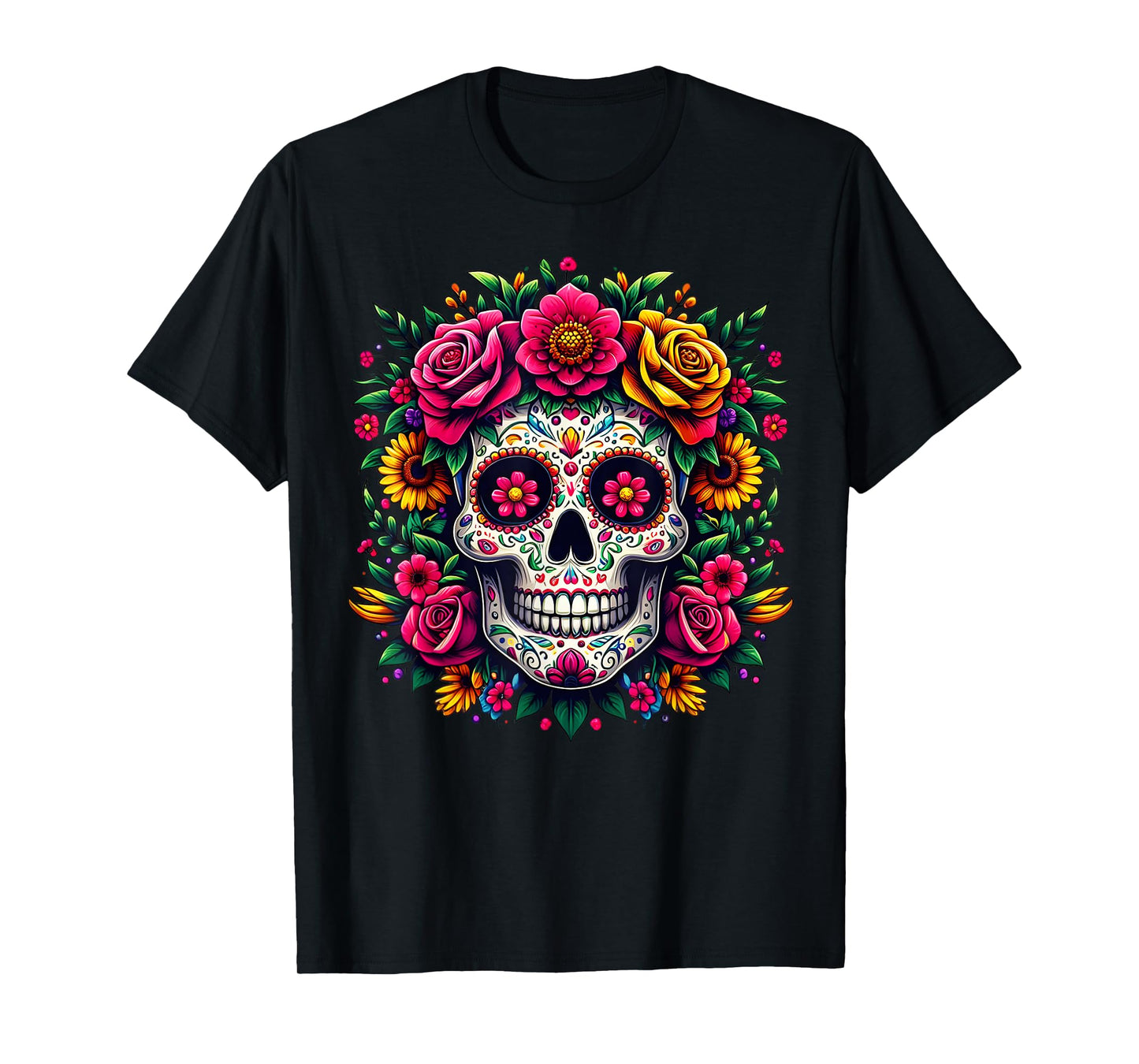 Day Of The Dead Dia De Los Muertos Sugar Skull Halloween T-Shirt
