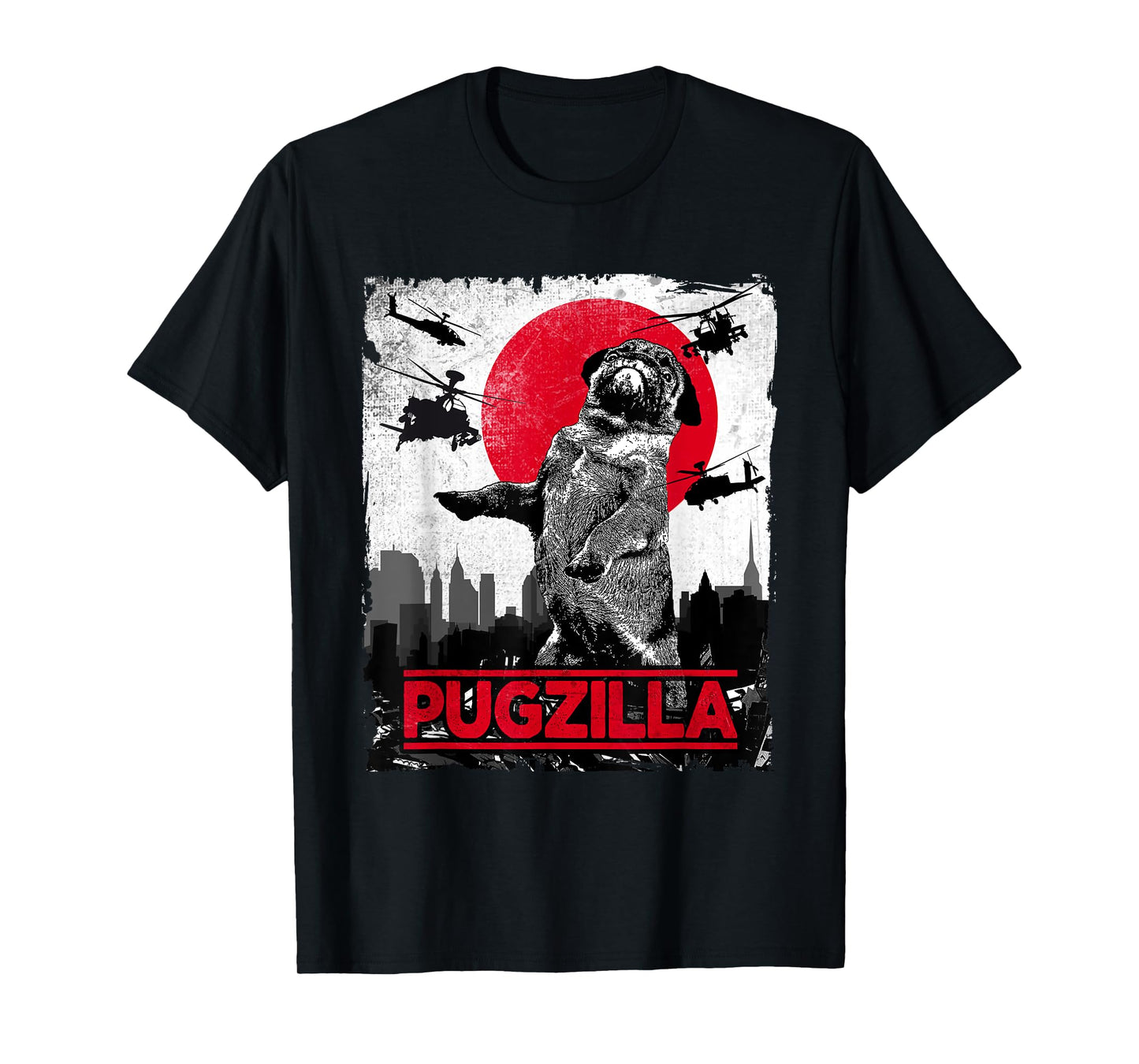 Funny Pugzilla Pug Dog T-Shirt