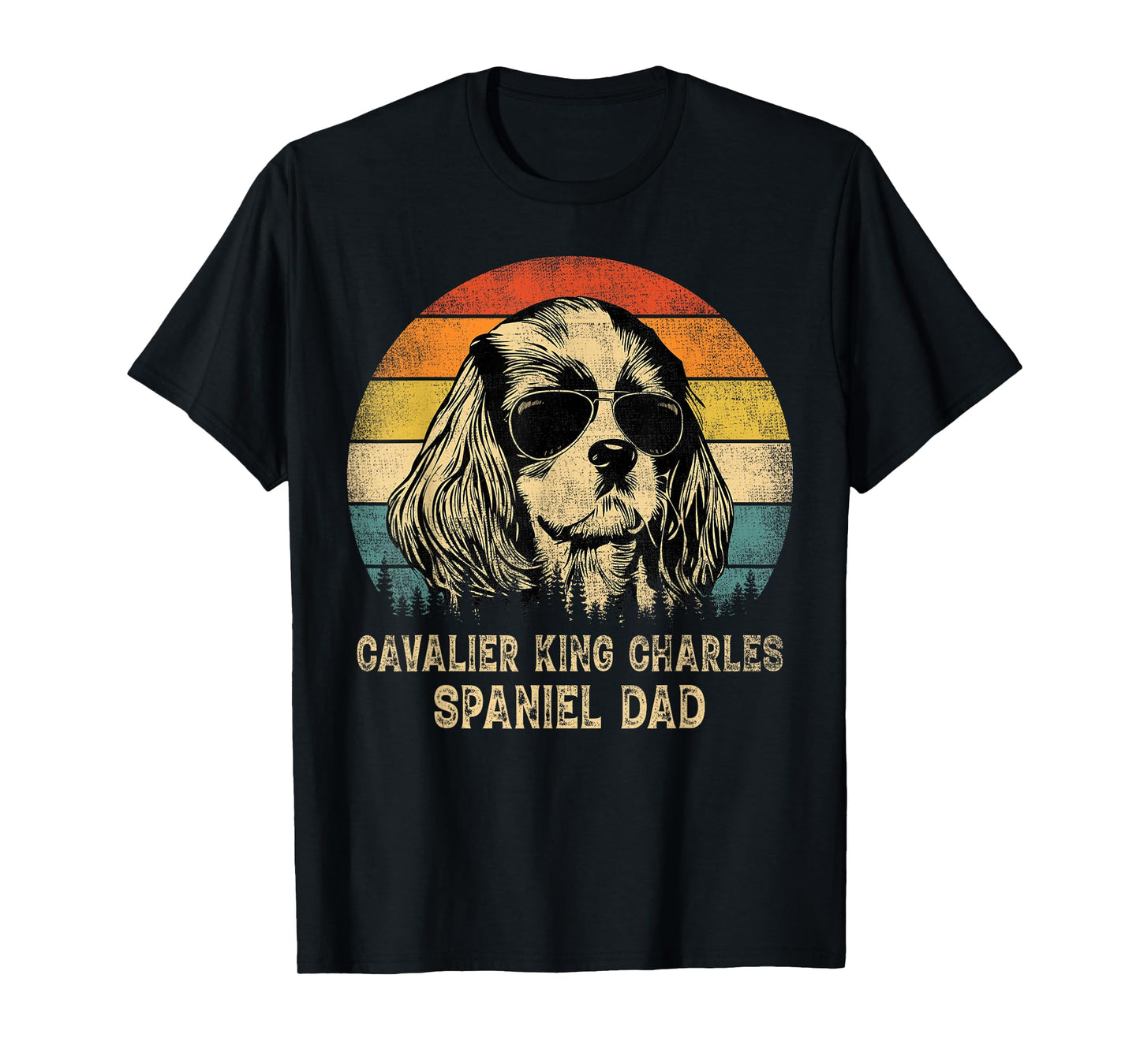 Vintage Cavalier King Charles Spaniel Dad Dog Father's Day T-Shirt