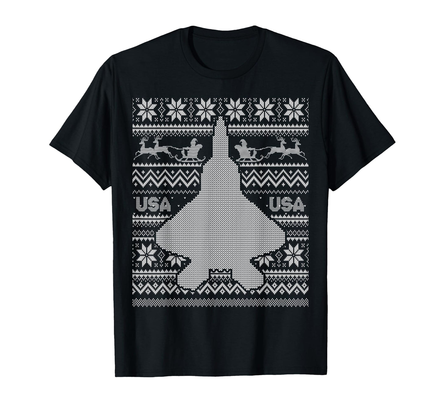 F 22 Raptor Ugly Christmas Sweater Style T-Shirt