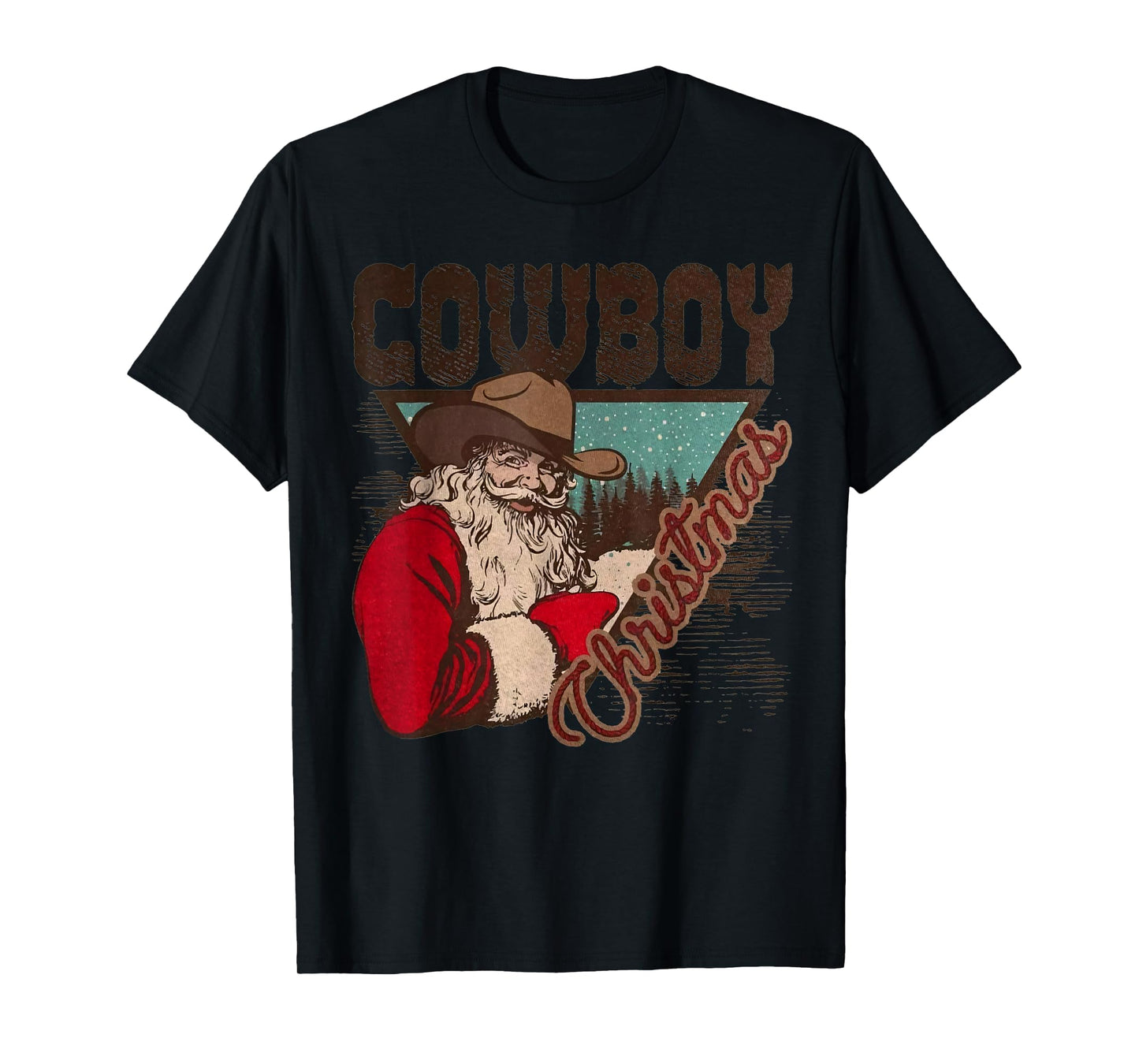 Cowboy Santa Claus Merry Christmas Western Country T-Shirt