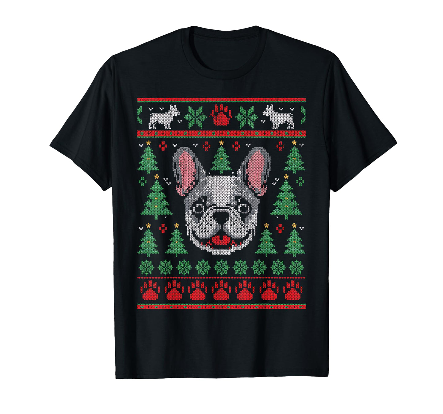 French Bulldog Merry Frenchie Dog Ugly Christmas Sweater T-Shirt