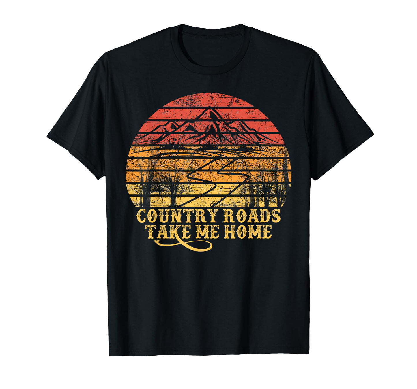 Vintage Retro Music Fans Tee Country Roads Take Me Home T-Shirt