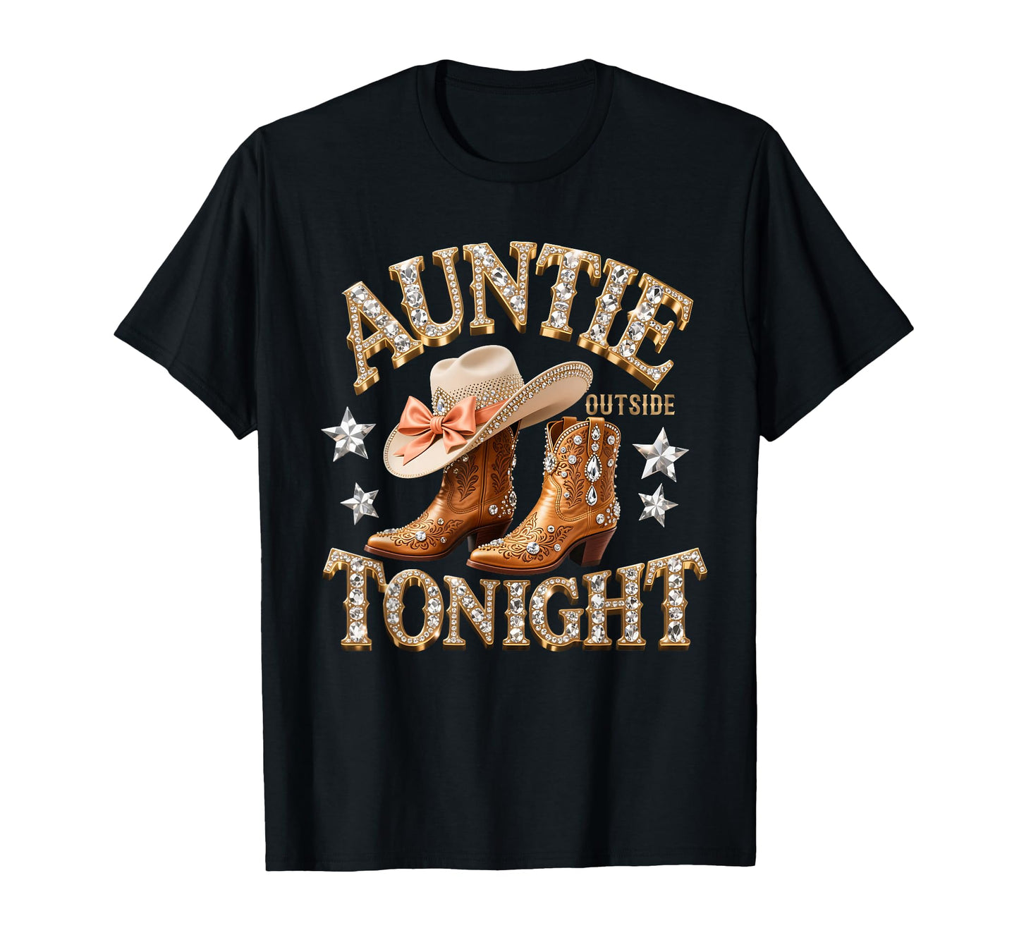 Vintage Auntie Western Boots Cowgirl Rodeo Queens T-Shirt