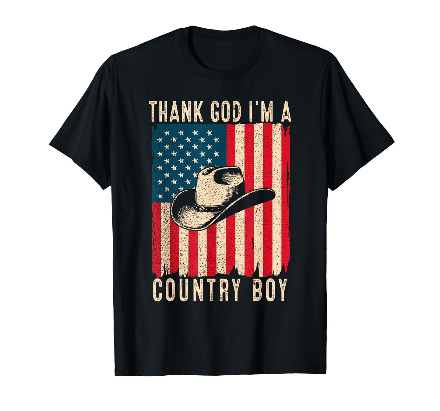 Thank God I'm A Country Music Boy Cowboy Western Retro T-Shirt