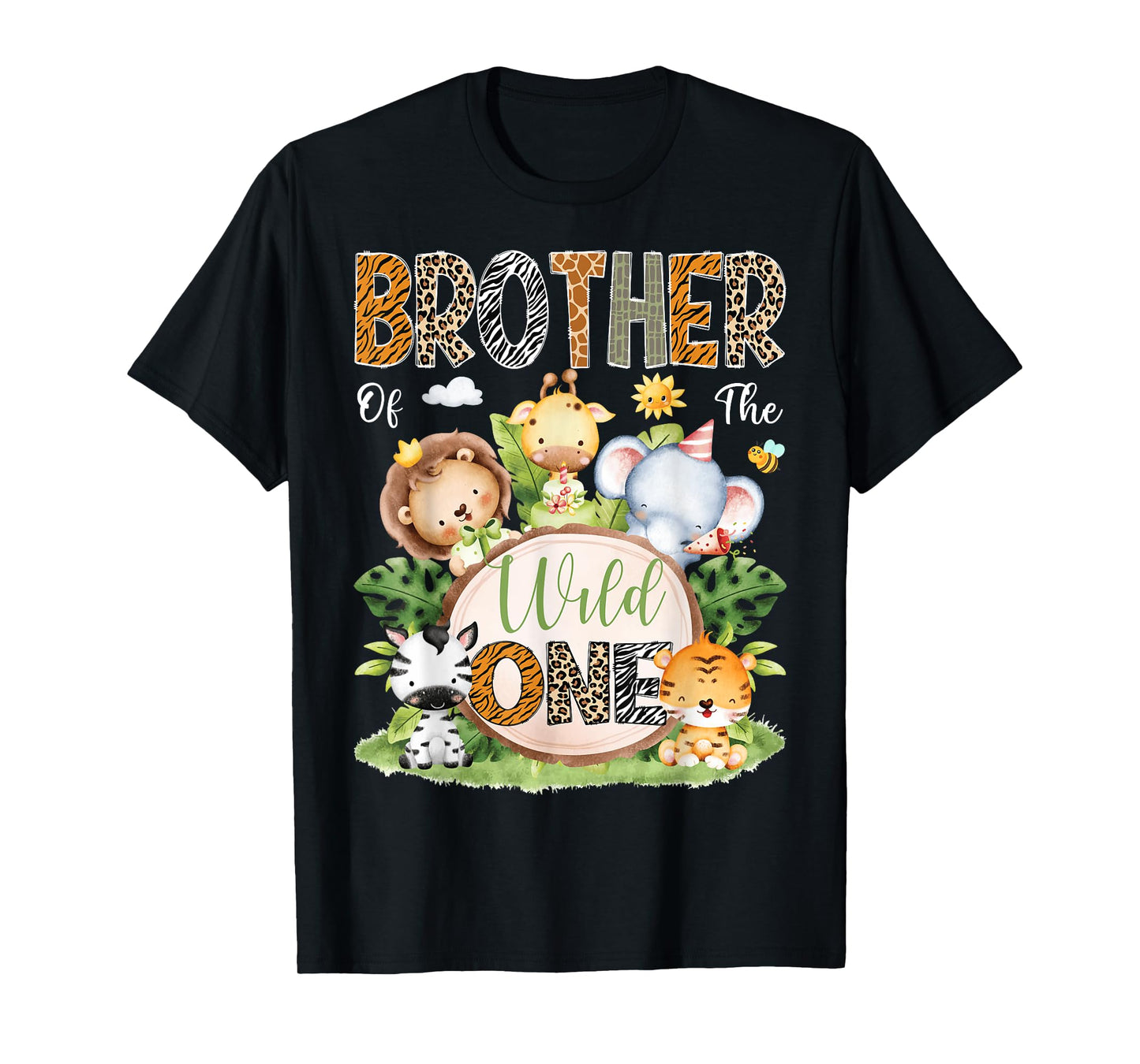 Brother Of The Wild One 1St Birthday Kids Safari Jungle T-Shirt