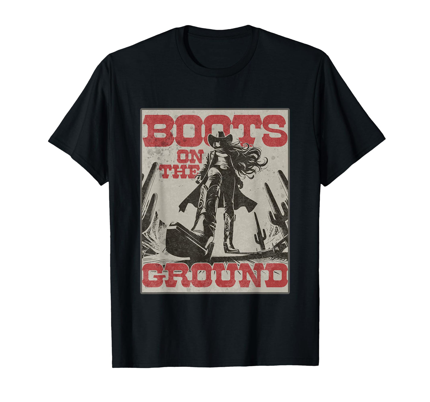 Cowgirl Boots on The Ground Vintage Western T-Shirt