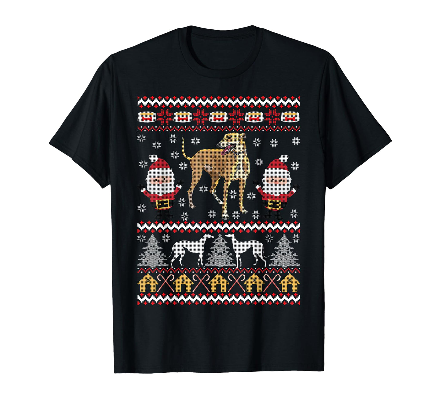 Greyhound Gifts Ugly Christmas Funny Dog Holiday Men Women Kids T-Shirt